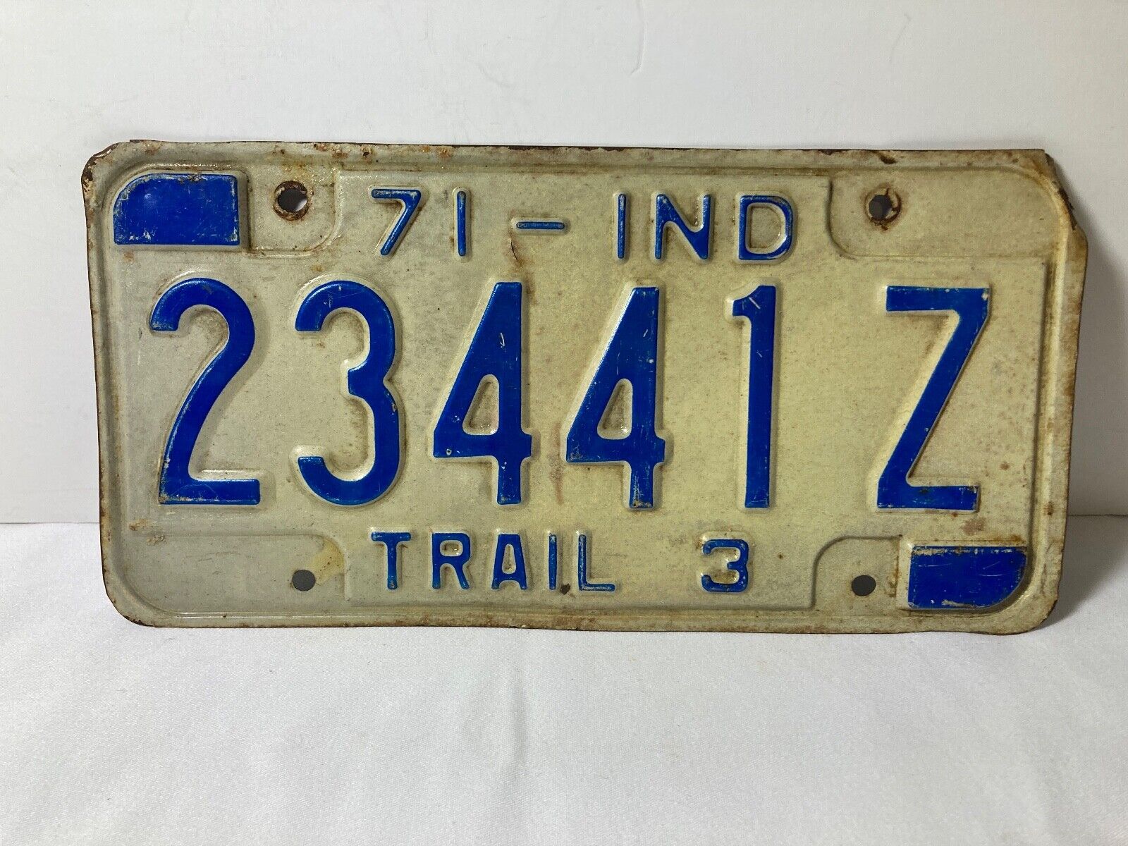 1971 Indiana Trailer License Plate (Vintage)