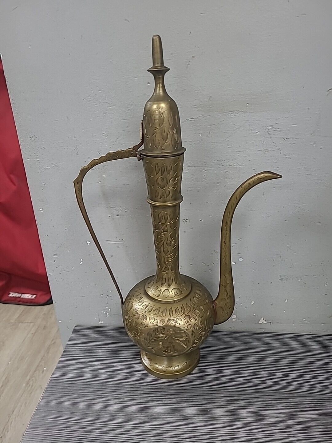 Vintage Brass Aftaba Ewer 16\