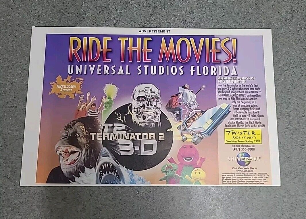 Universal Studios Florida Nickelodeon Studios Print Ad 1998 8x5.5 Great To Frame
