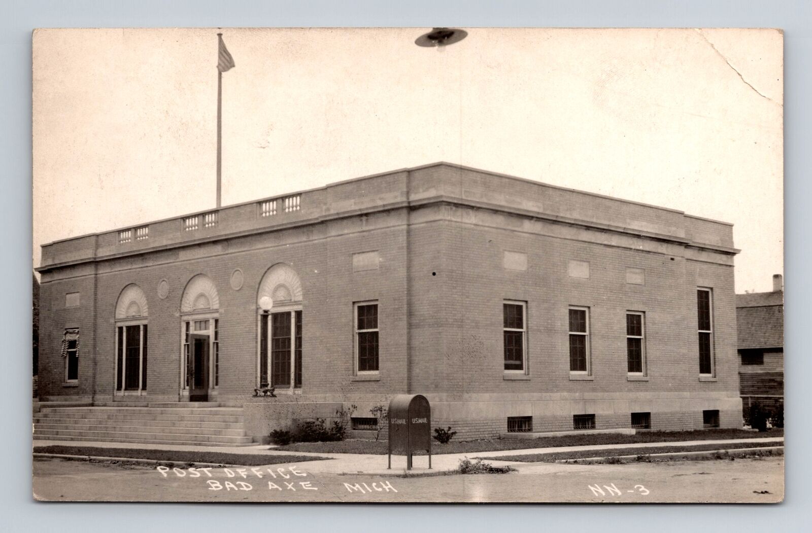 Bad Axe MI-Michigan, RPPC, Post Office, Antique, Souvenir Vintage Postcard