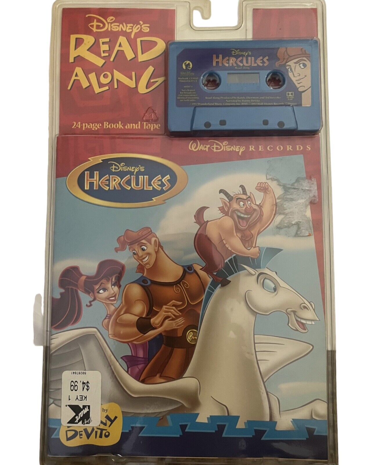Disney Hercules Read Along Book & Cassette Tape Narrated by Danny DeVito 1997