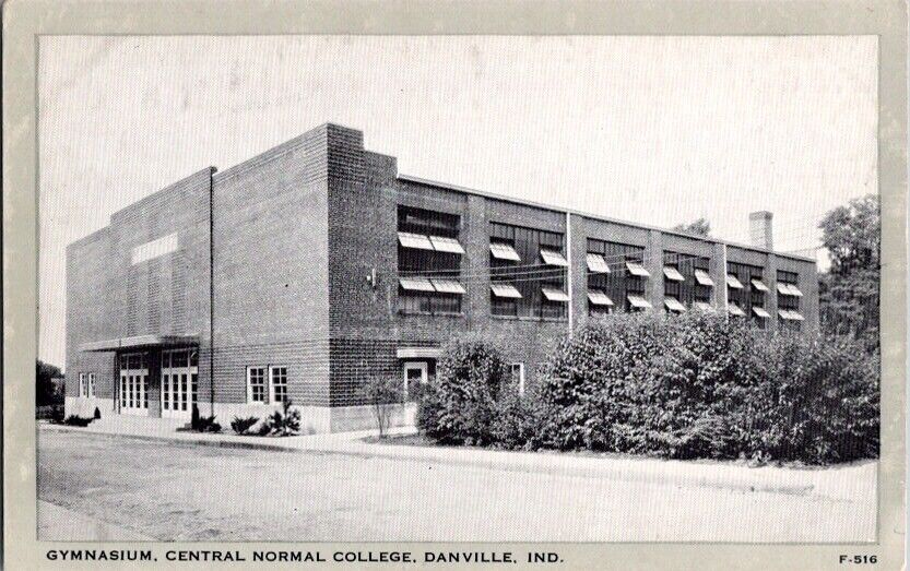  Postcard Gymnasium Central Normal College Danville IN Indiana Canterbury  H-096