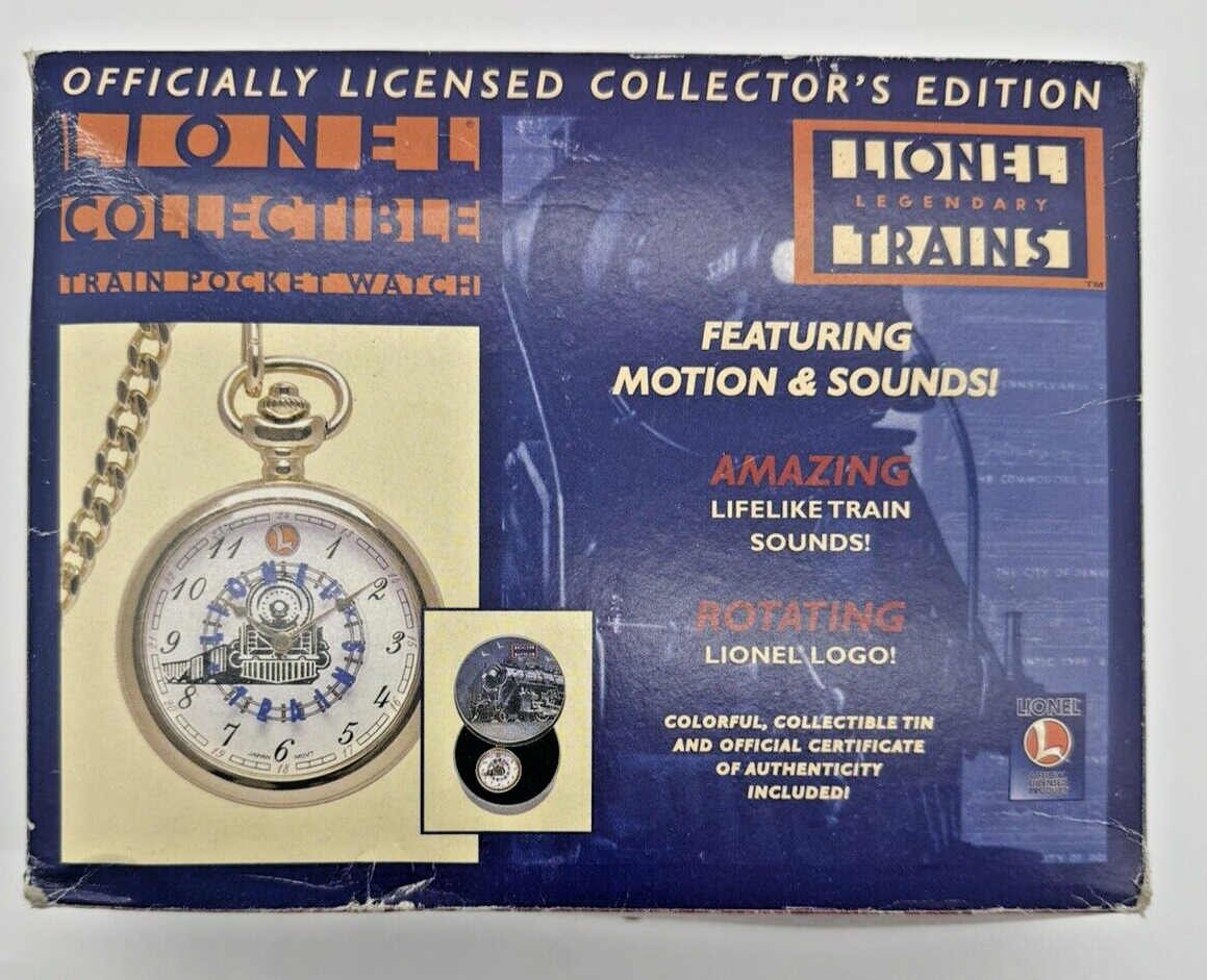 VTG 1998 Lionel Legendary Train Pocket Watch IOB With COA - For Repair Or Parts