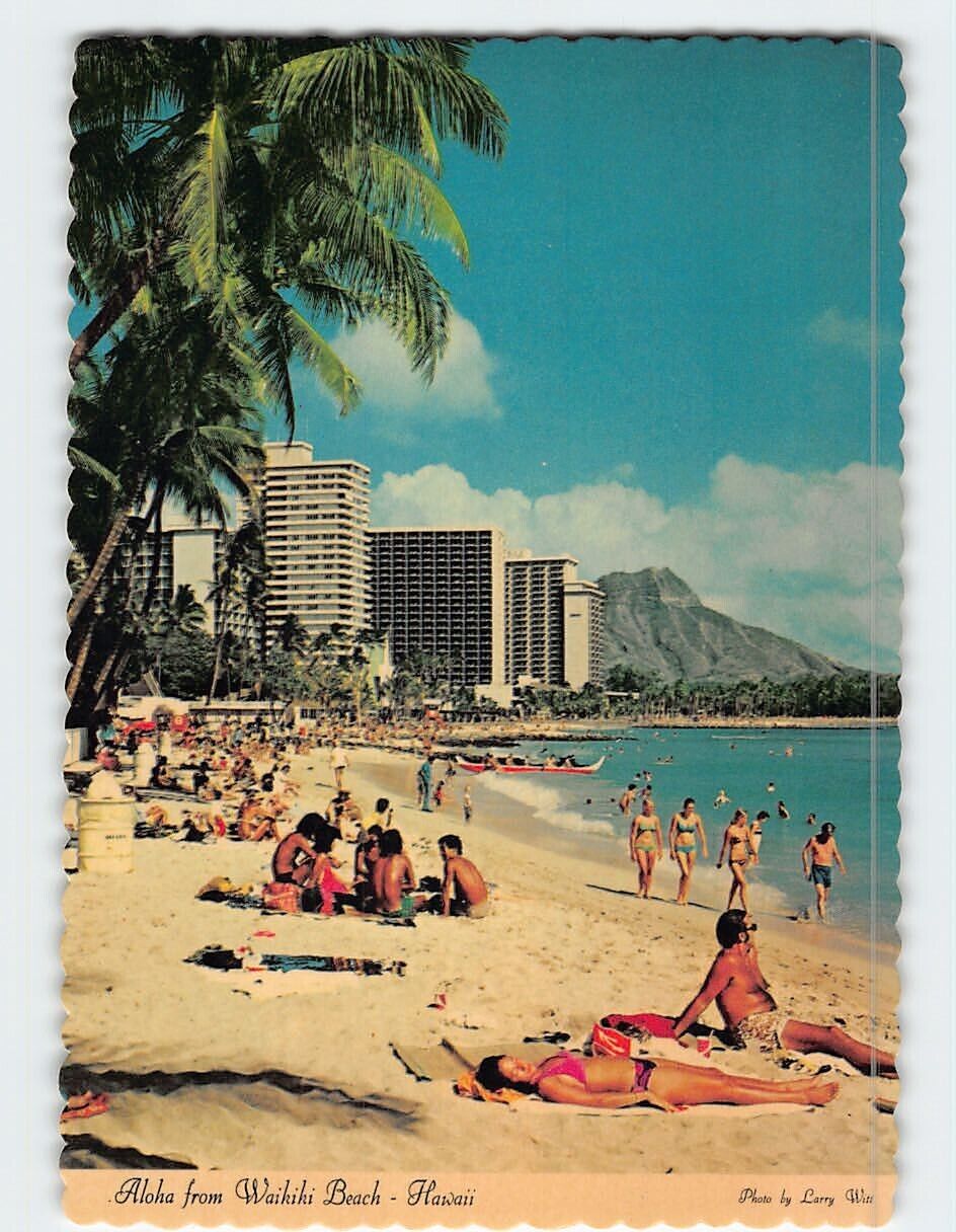 Postcard Aloha from Waikiki Beach Hawaii USA