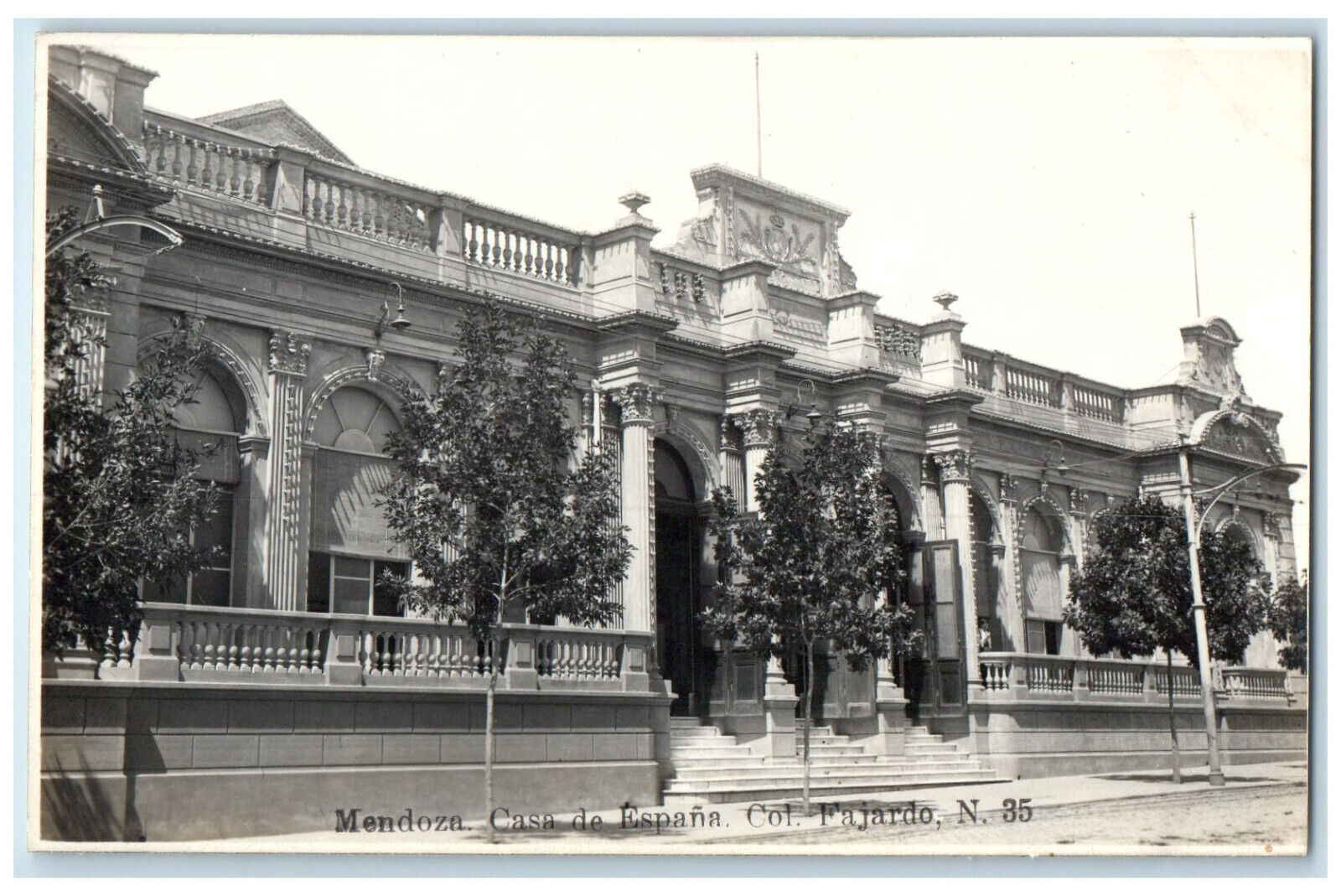 c1930's Casa De Espana Col. Fajardo N Mendoza Argentina RPPC Photo Postcard