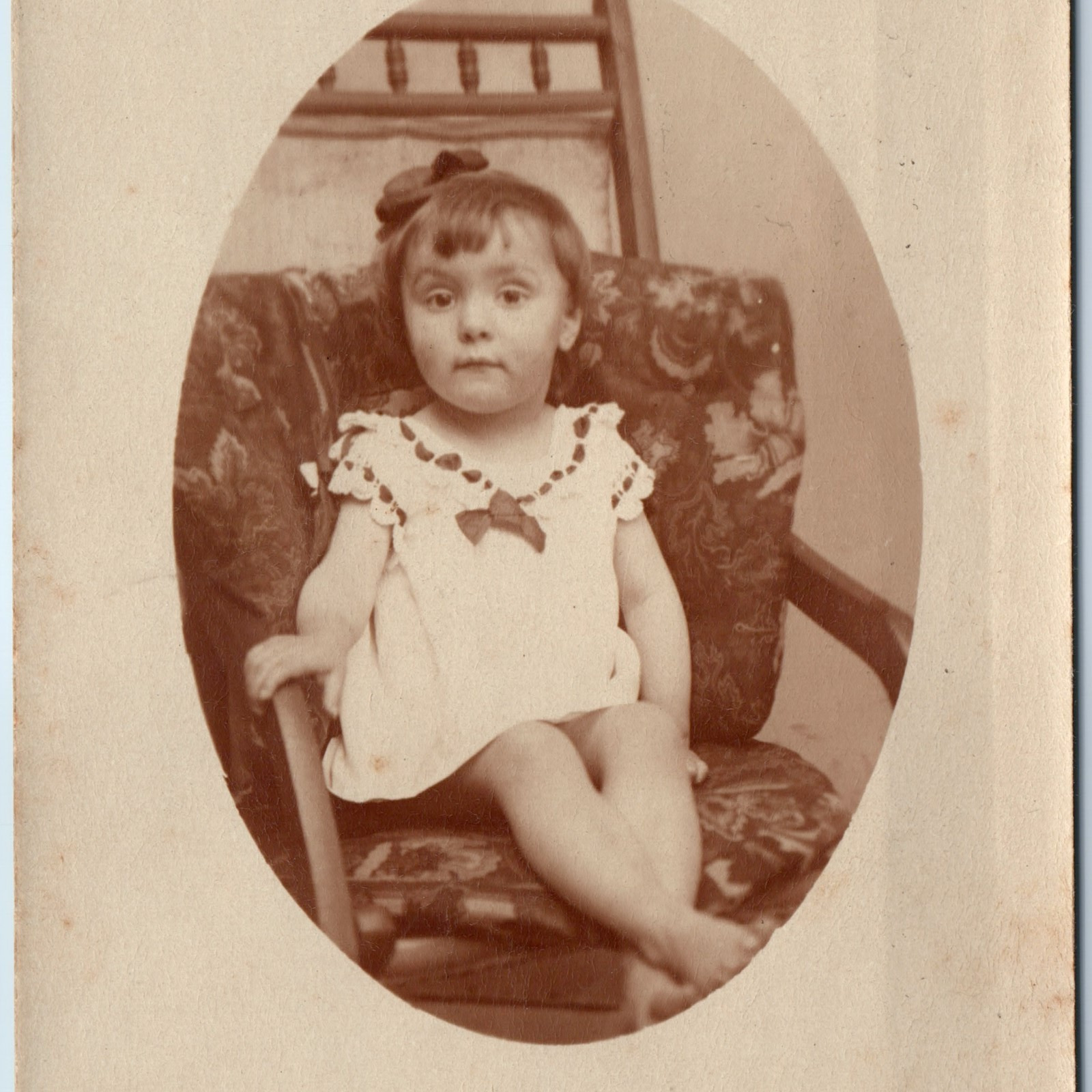 ID\'d c1910s Adorable Little Girl RPPC Angel Real Photo - Juliette Madeleine A258