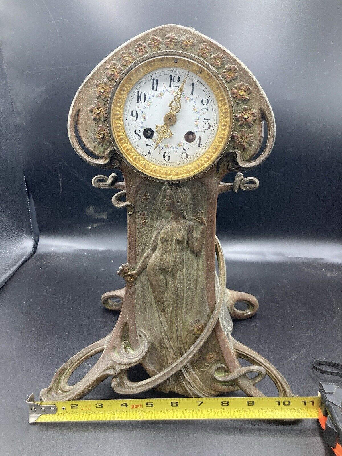 Antique Art Nouveau Ophelia Clock Signed By Claude Bonnefond Read Description