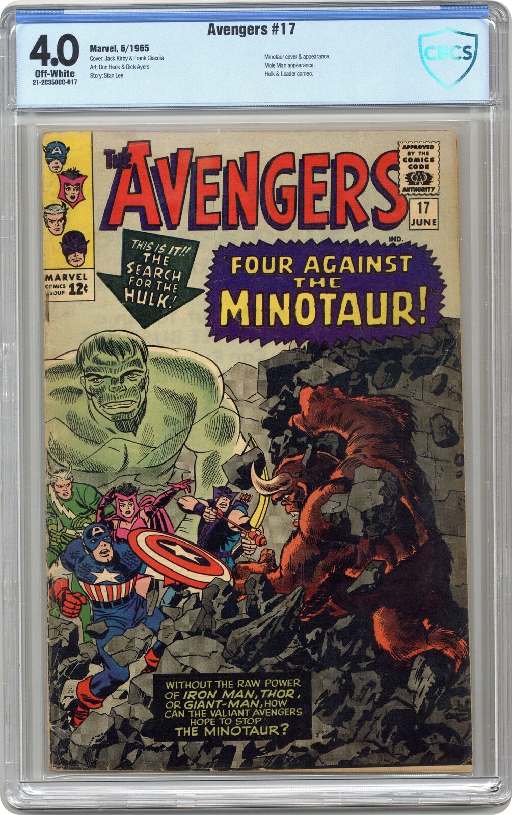 Avengers #17 CBCS 4.0 1965 21-2C350CC-017