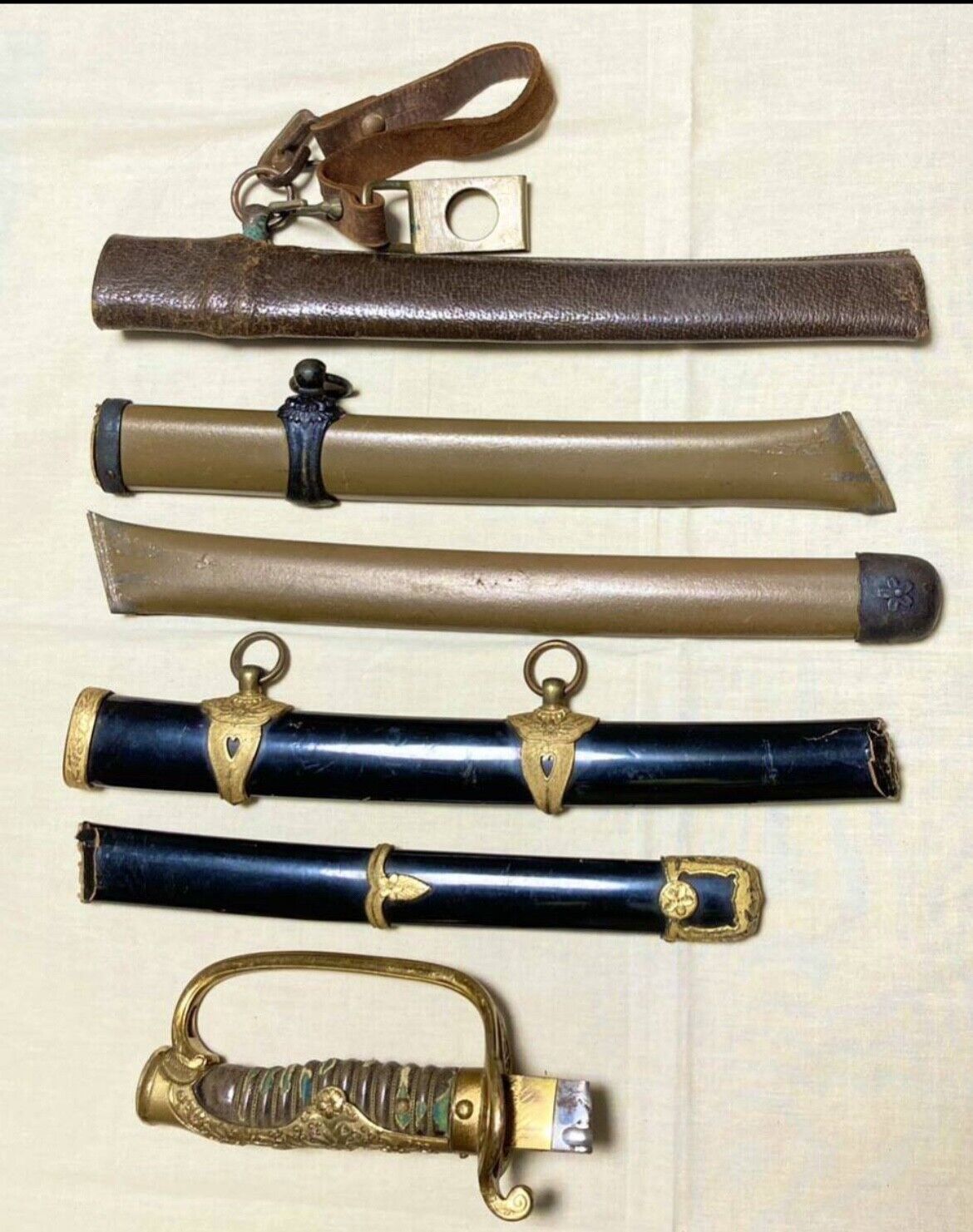 WWII Imperial Japanese Sword Parts Set for Type 97 Naval Kai-Gunto & Army swords