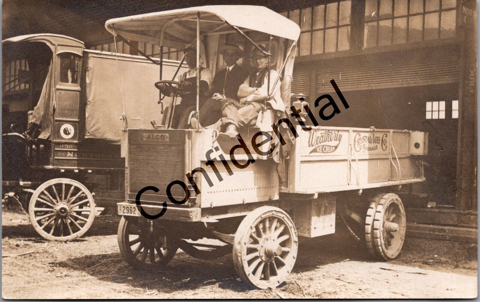 Real Photo 1913 Alco Ice & Ice Cream Delivery Truck Portland OR RP RPPC N118