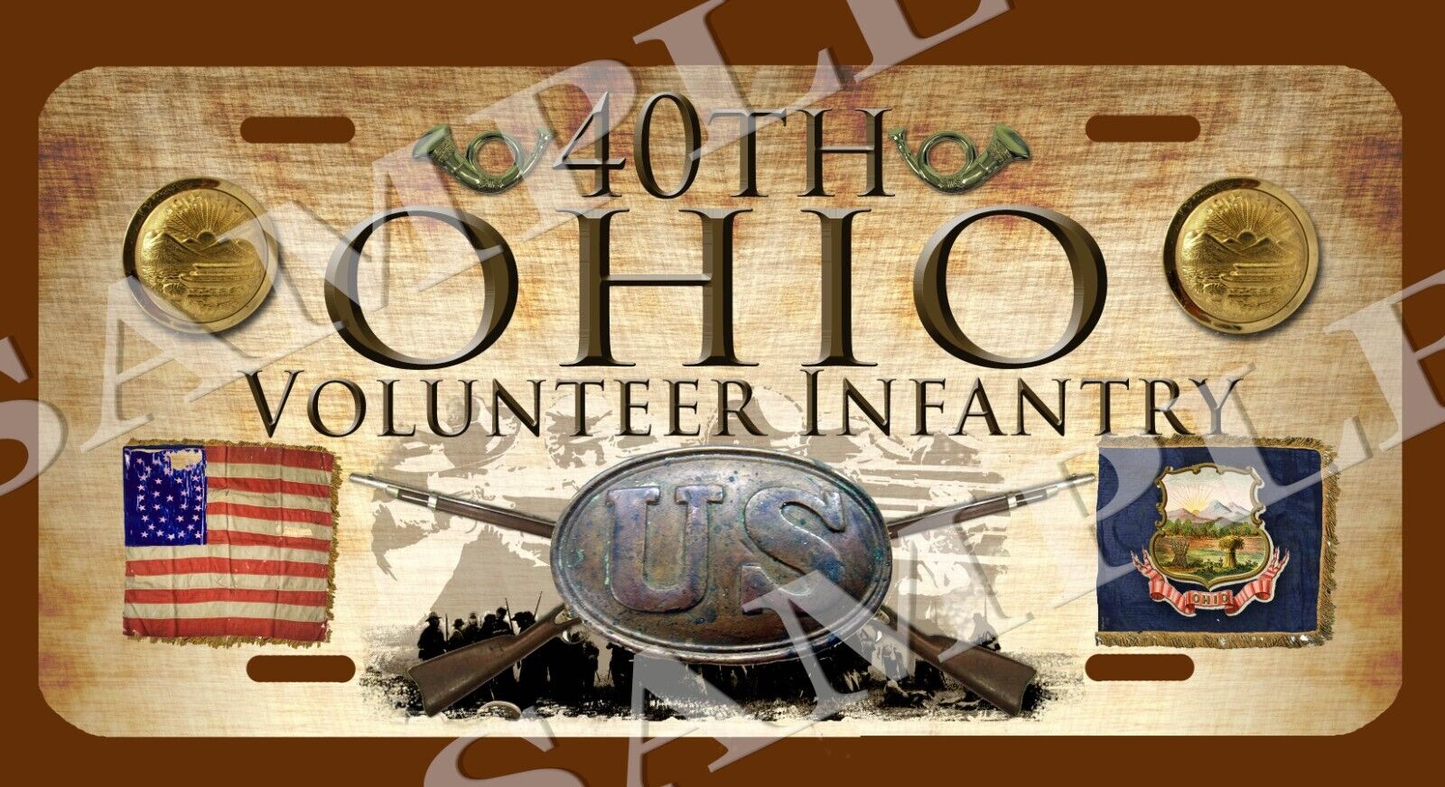40th Ohio Volunteer Infantry American Civil War Themed vehicle license plate