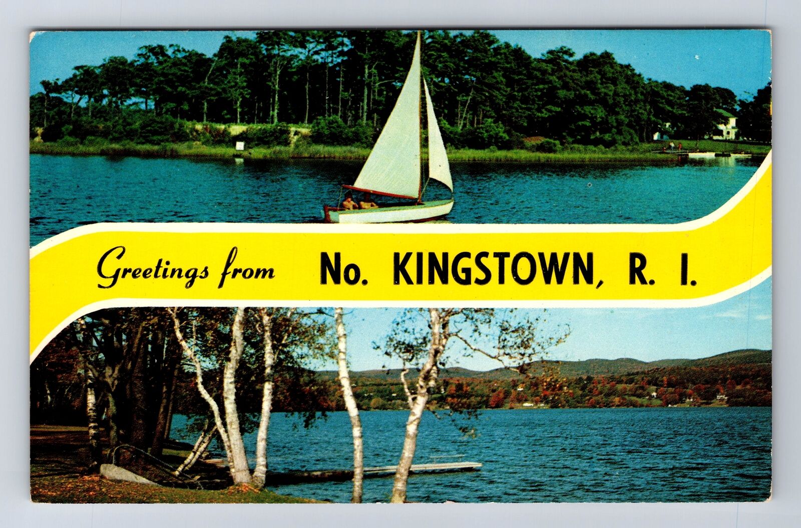 Kingstown RI-Rhode Island, Banner Greetings, Antique, Vintage Postcard