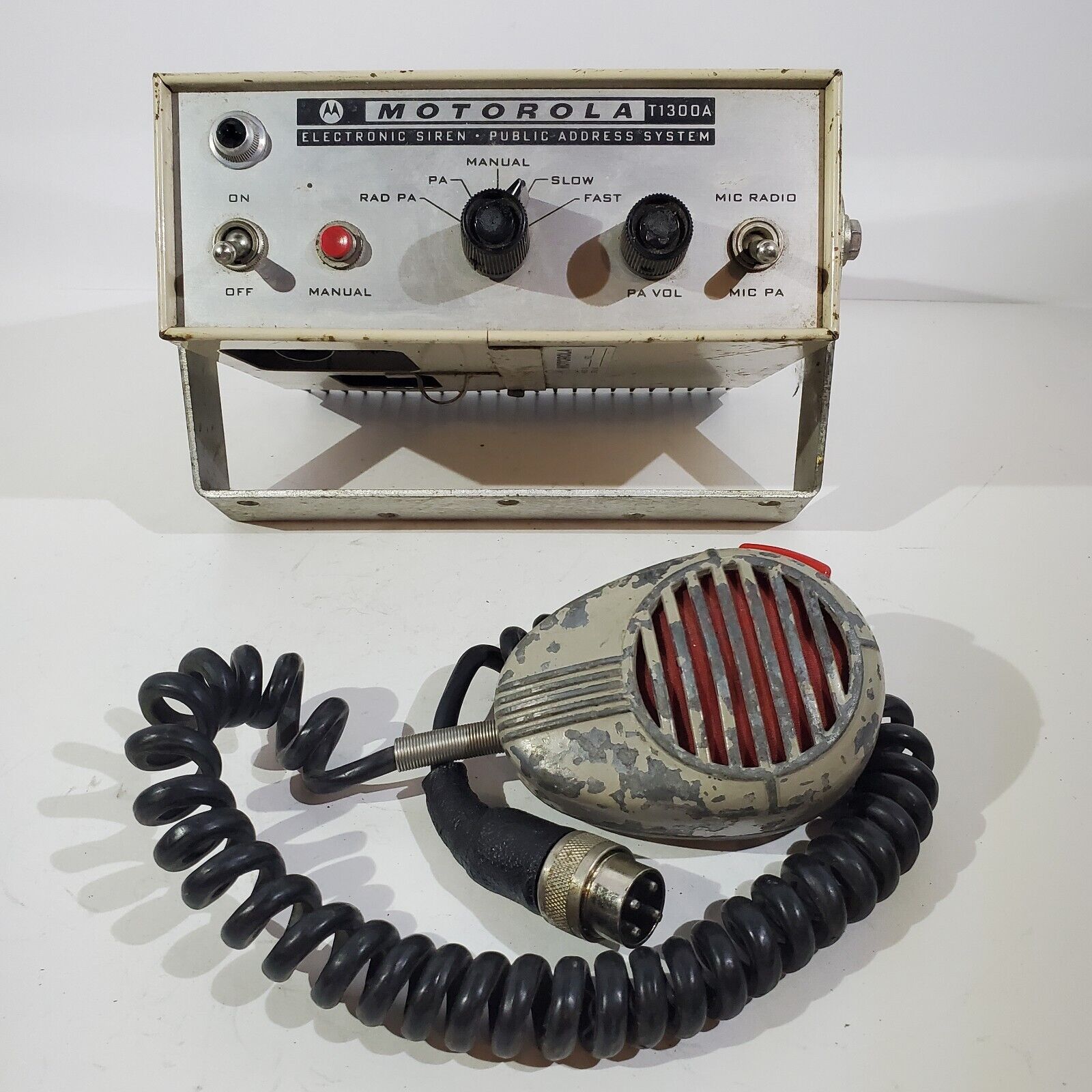 RARE T1300A Motorola & Shure CB  Radio Vintage Siren Public Fire - UNTESTED USA