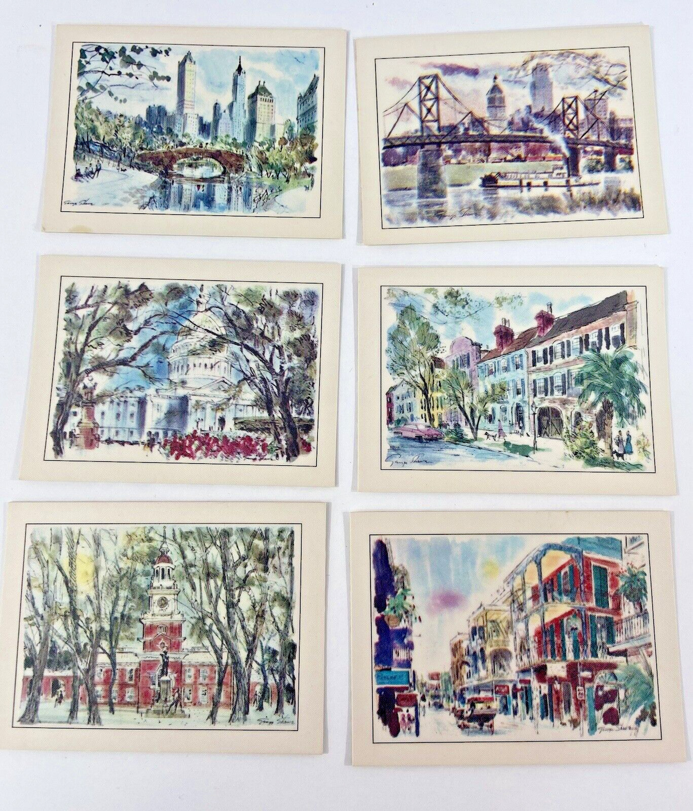 Vintage ESSO Tony the Tiger City Trade Card Print Advertisement Complete Set (6)