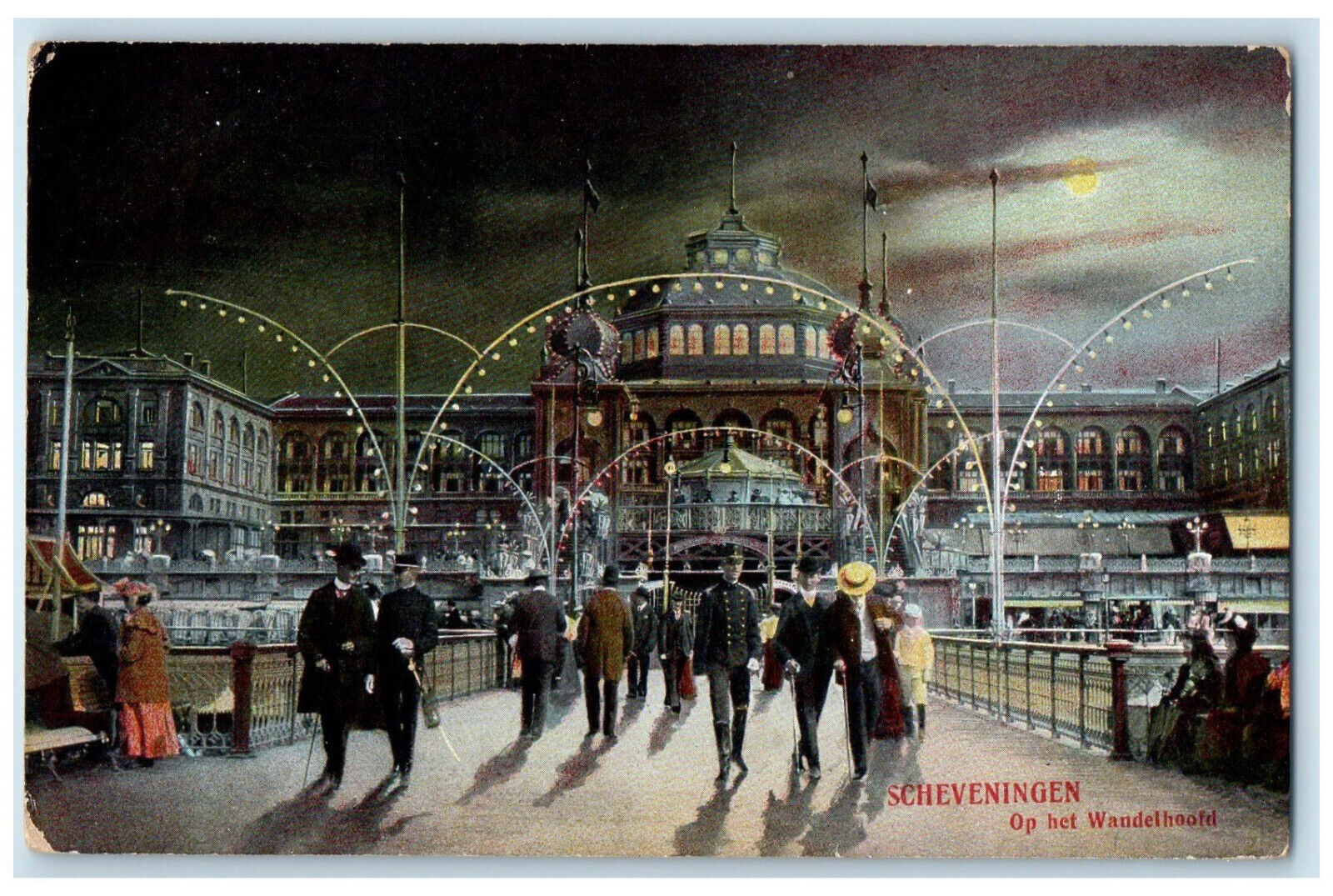 1910 On the Wandelhoofd Scheveningen Netherlands Antique Posted Postcard