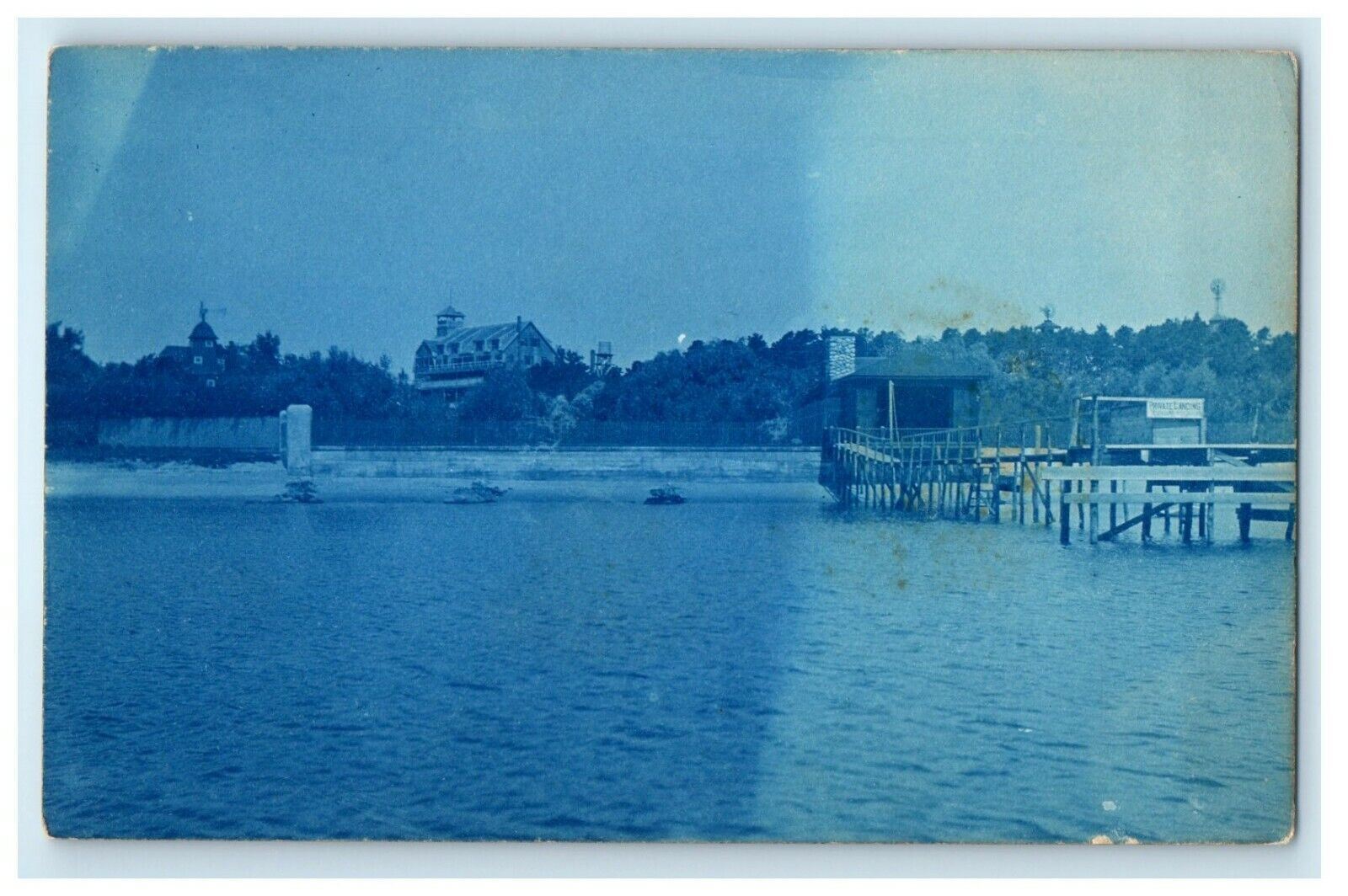 c1910's Pines Hotel Private Landing Massachusetts MA RPPC Photo Postcard