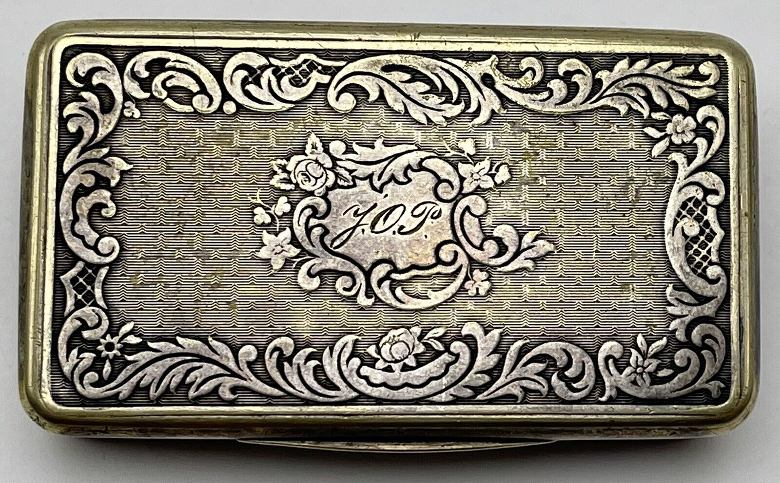 Antique Victorian Silver Snuff Box Engraved CJ NS