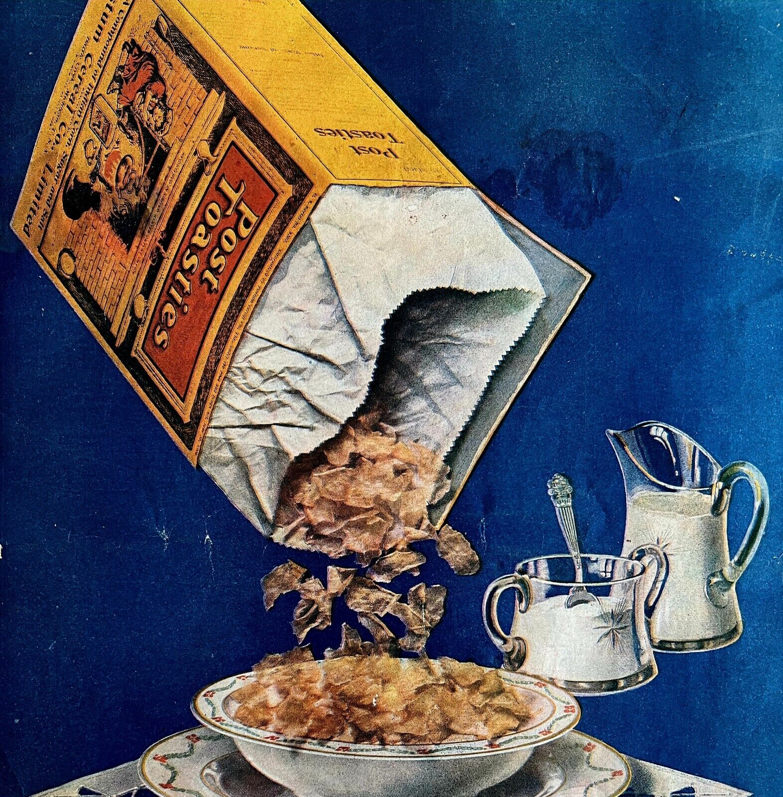 Post Toasties 1913 Advertisement Cereal Lithograph Royal Treat Blue DWCC17