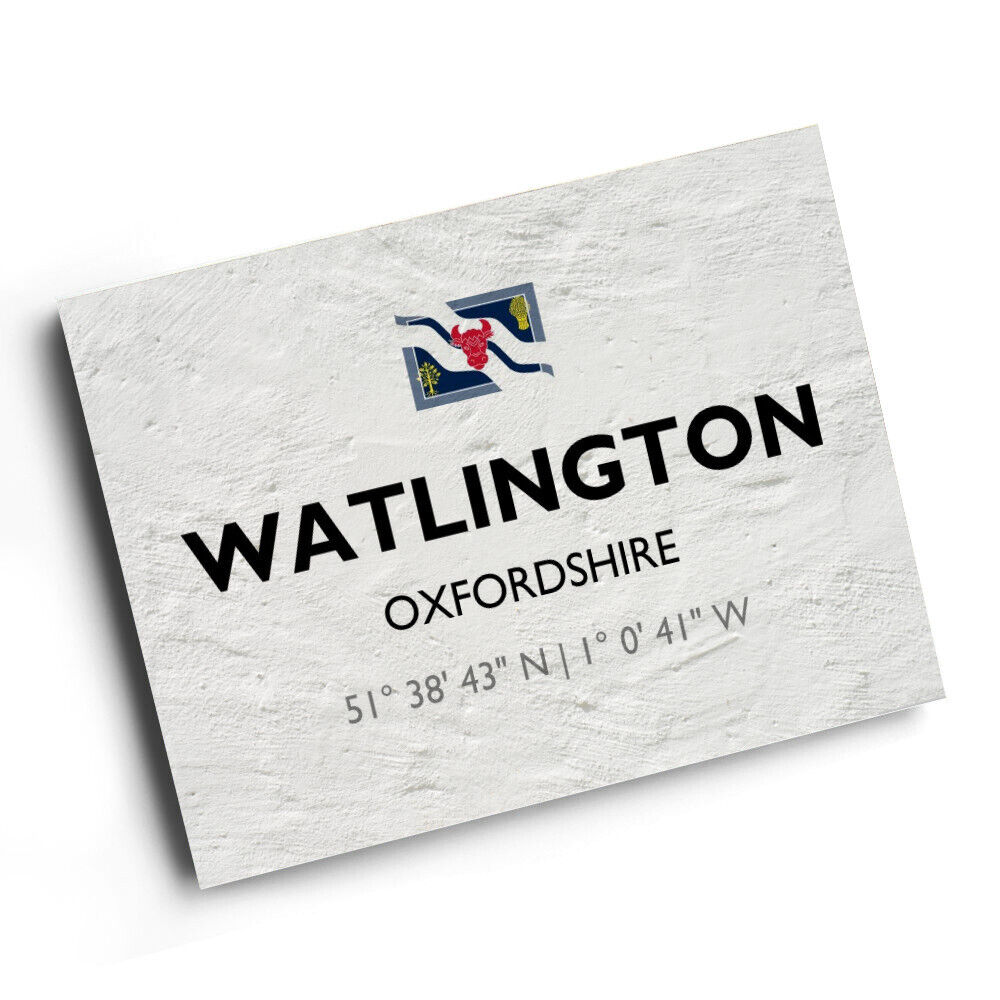 A3 PRINT - Watlington, Oxfordshire - Lat/Long SU6894