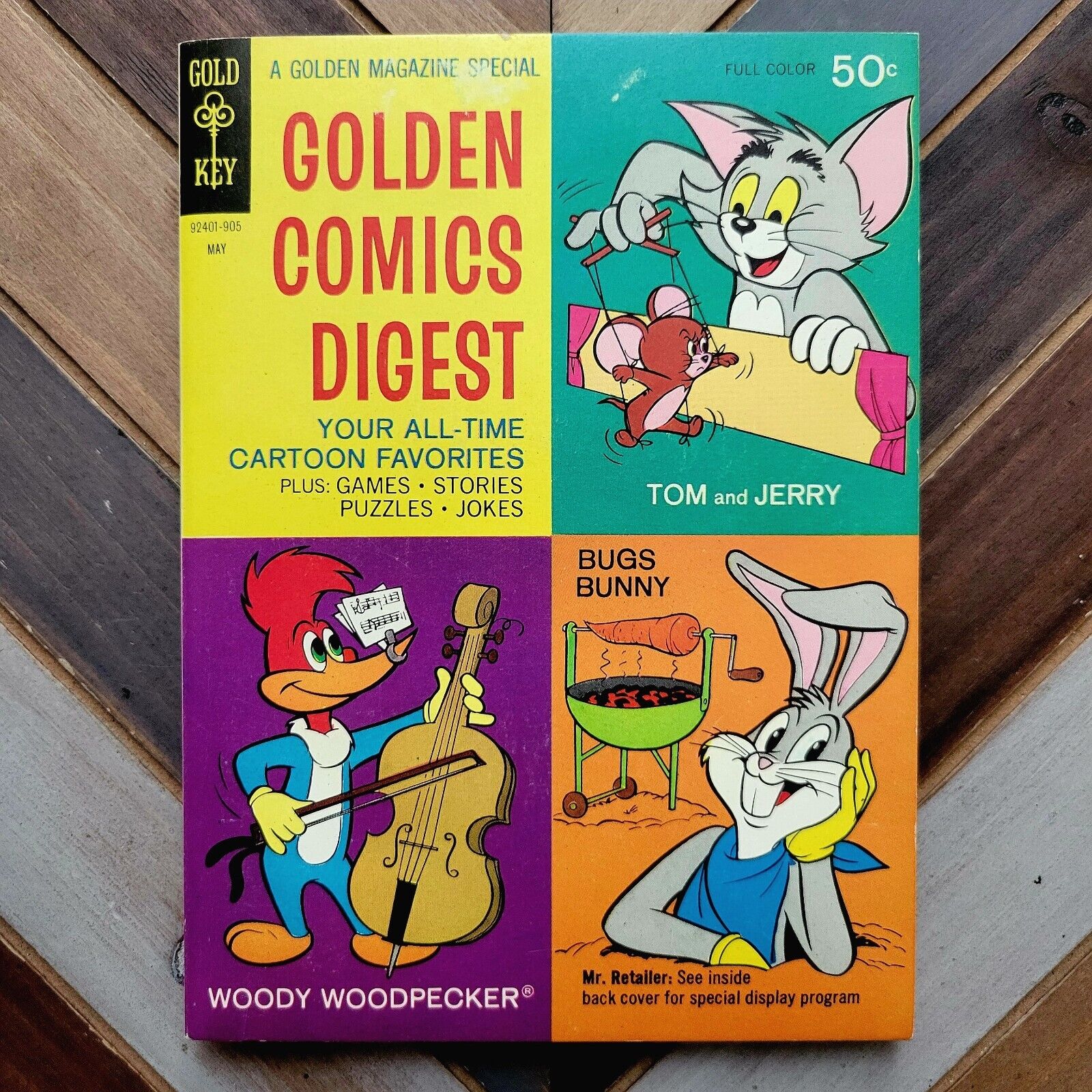 GOLDEN COMICS DIGEST #1 NM 1969 Sharp, Unread First Issue TOM & JERRY Woody BUGS