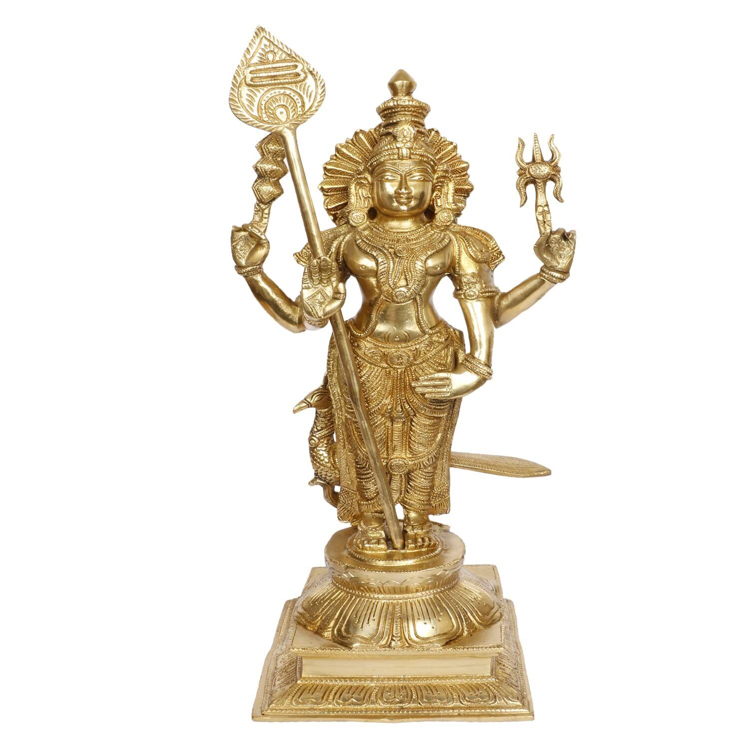 Lord Kartikeya Murugan Statue Brass Kumaraswamy Swaminatha Skanda Idol 18 Inch