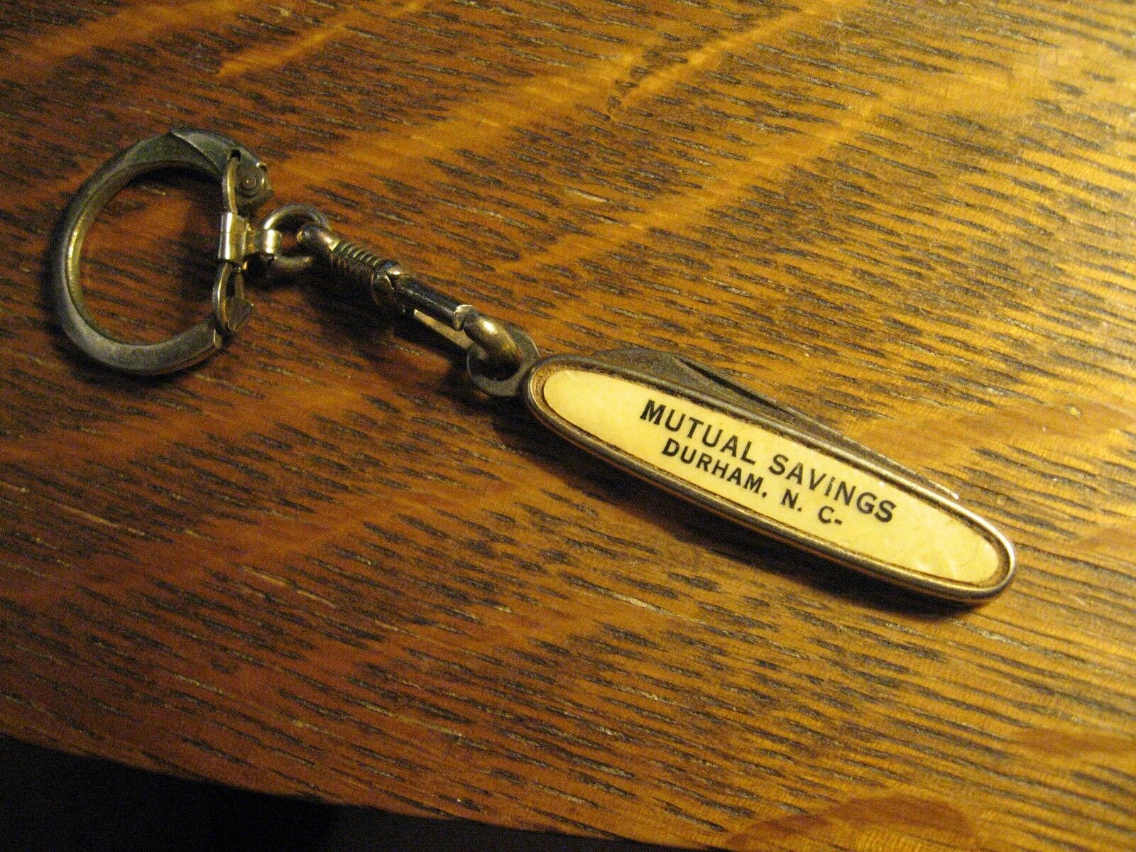 Mutual Savings Bank Durham North Carolina Vintage 1950's Pocket Knife Keychain