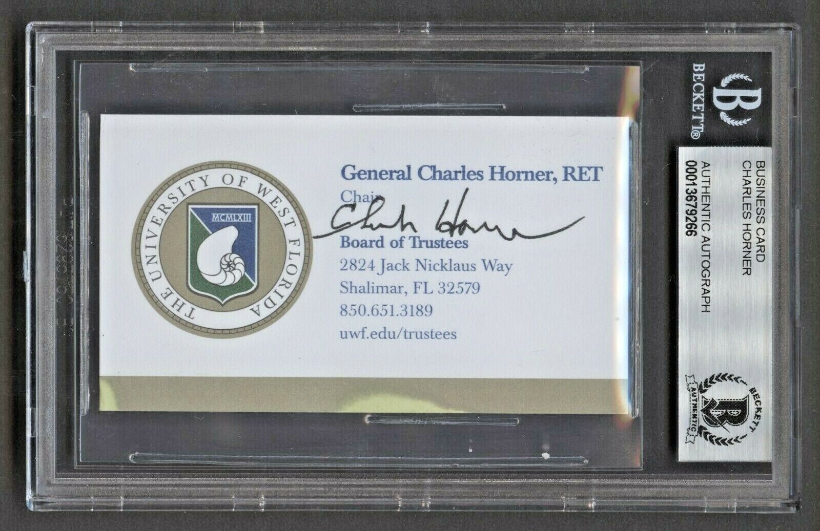 Charles Horner signed autograph auto Chairman Business Card BAS Slabbed