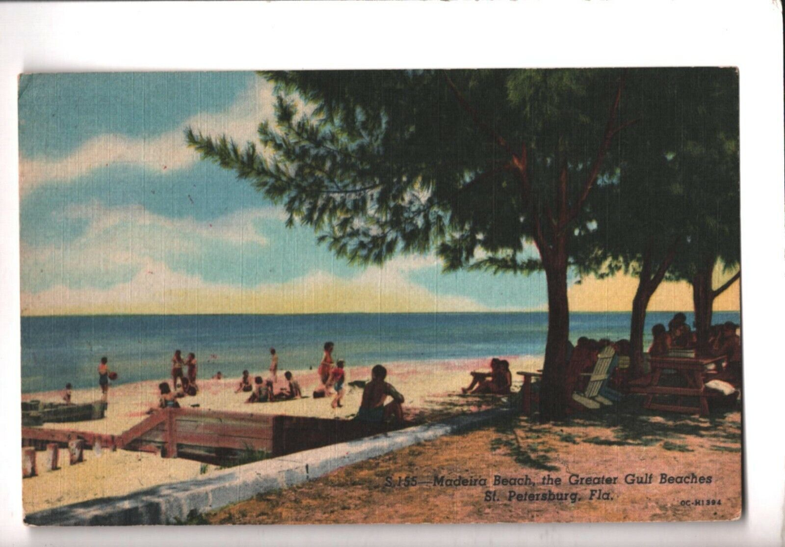 1957 Linen Postcard St Petersburg FL Florida Madeira Beach Greater Gulf Beaches