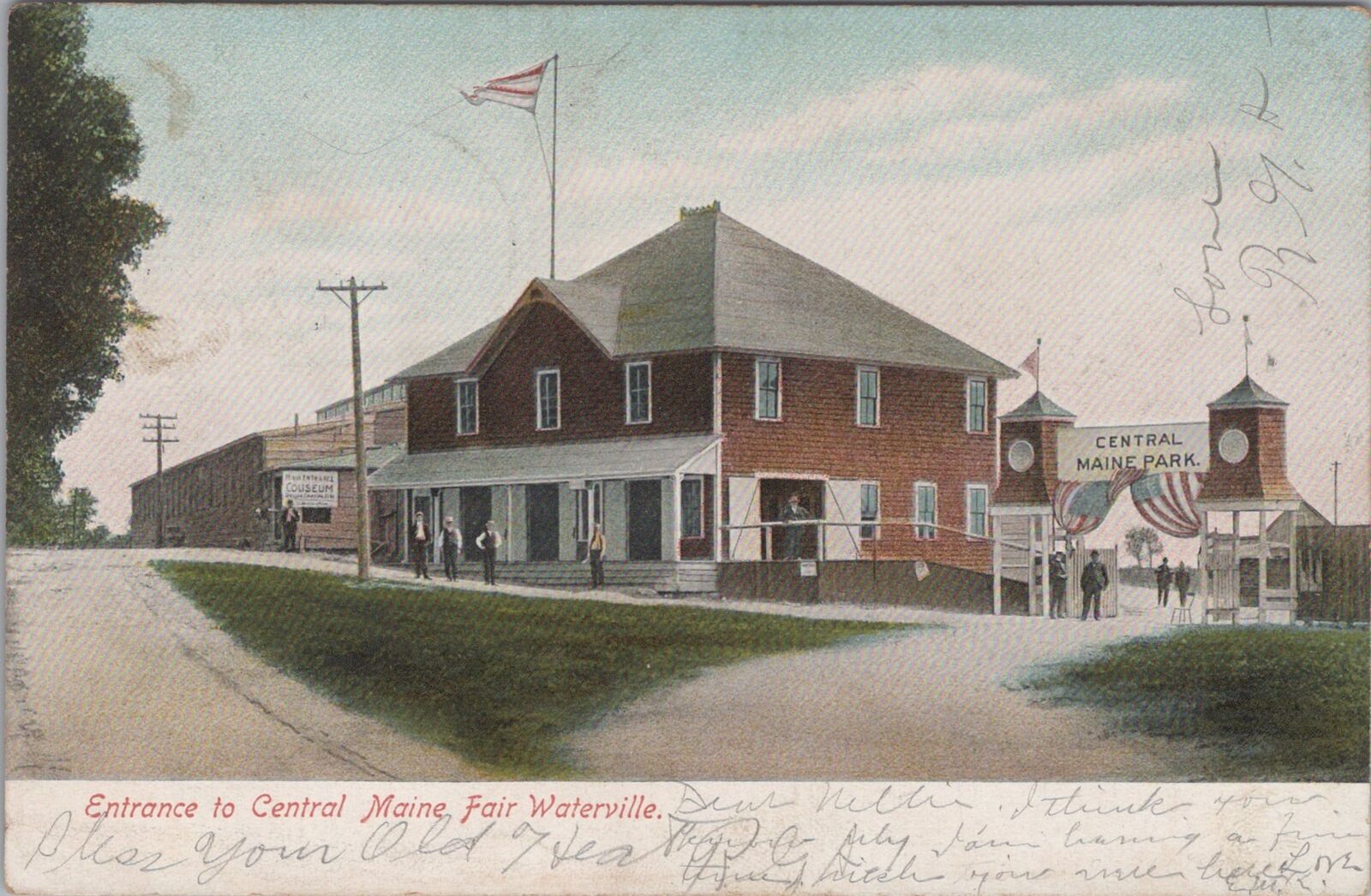Entrance to Central Maine Fair Waterville 1906 Postcard