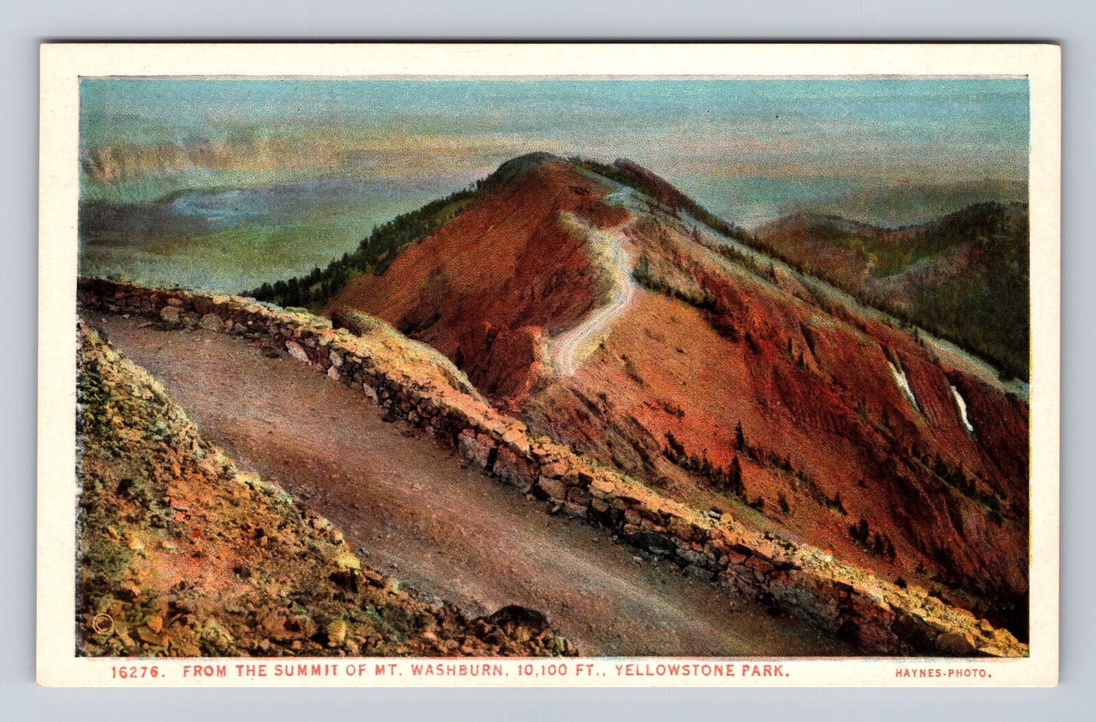 Yellowstone National Park-From The Summit Of Mt Washburn, Vintage Postcard