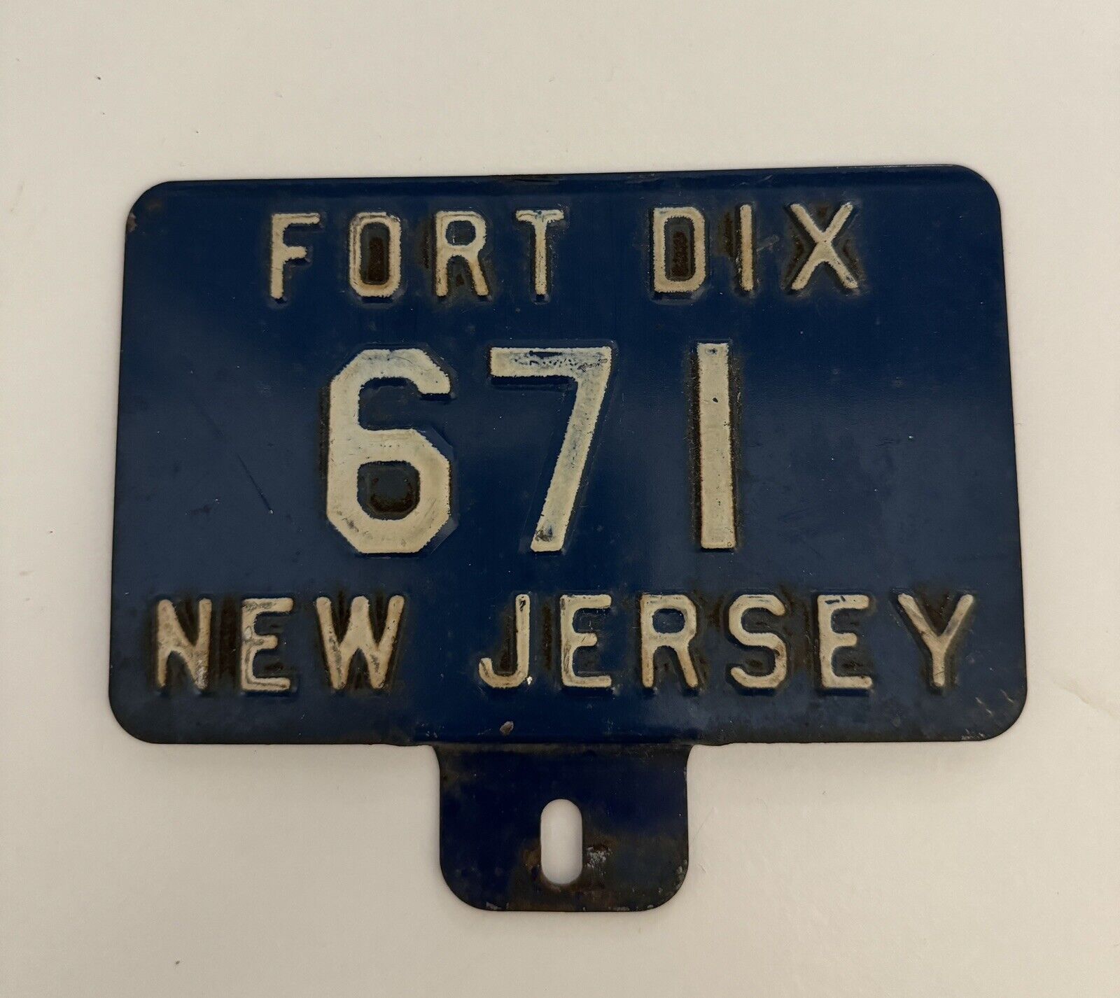 1942 Military Fort Dix License Plate - Rare