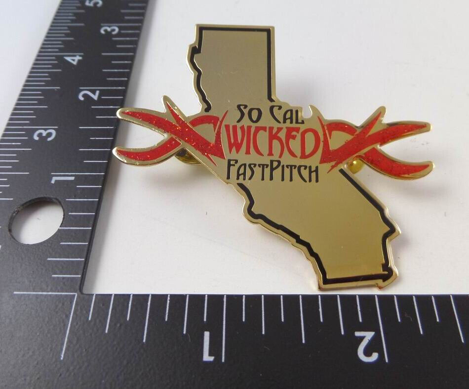 Vintage So Cal California WICKED Fast Pitch Youth Baseball / Softball Pinback