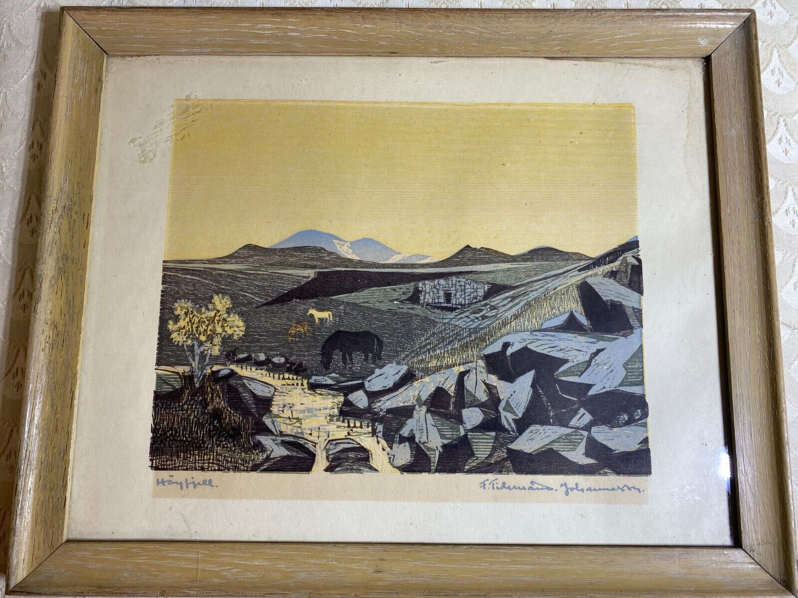 Frithjof Tidemand-Johannessen (1916-1958) Woodcut Print #2 - Signed/Framed