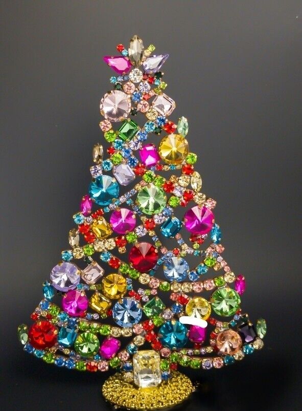 Vintage Czech Rhinestone  Christmas Tree - Magical Holiday Decor
