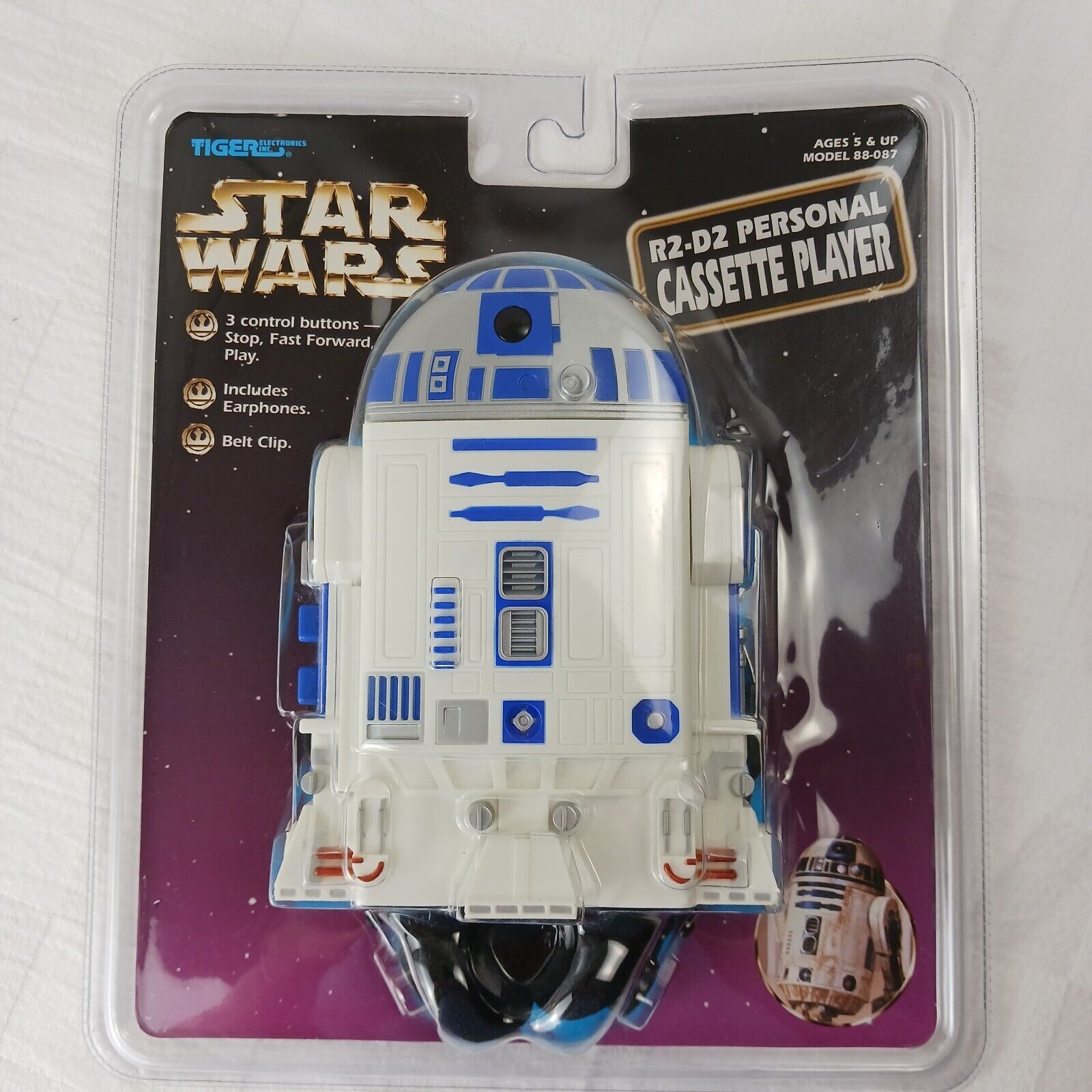 Vintage 1997 Star Wars R2-D2 Personal Cassette Player By Tiger Electronics - New