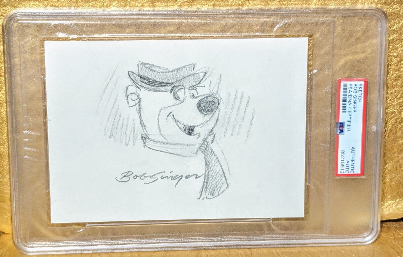 Bob Singer Sketch PSA DNA  Autograph Hand Drawn Signed Yogi Bear 
