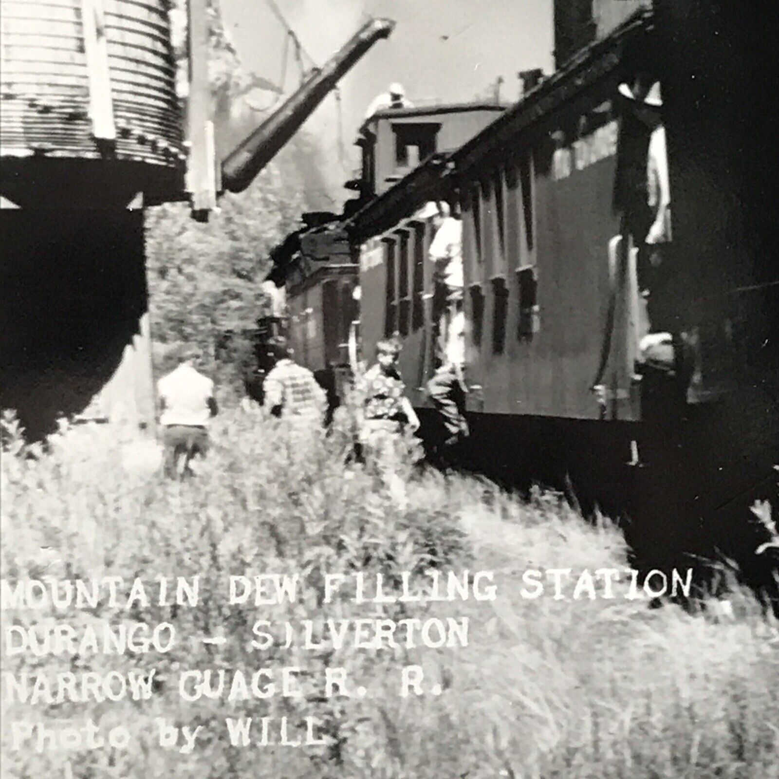 RPPC D&SNG Narrow Gauge Railroad Mountain Dew Filling Station Photo Postcard