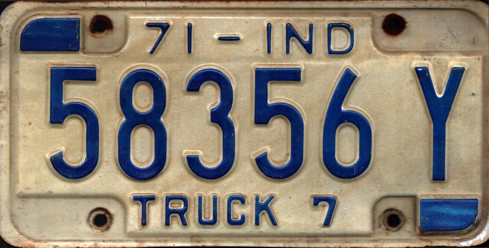 Vintage 1971 INDIANA License Plate - Crafting Birthday MANCAVE slf
