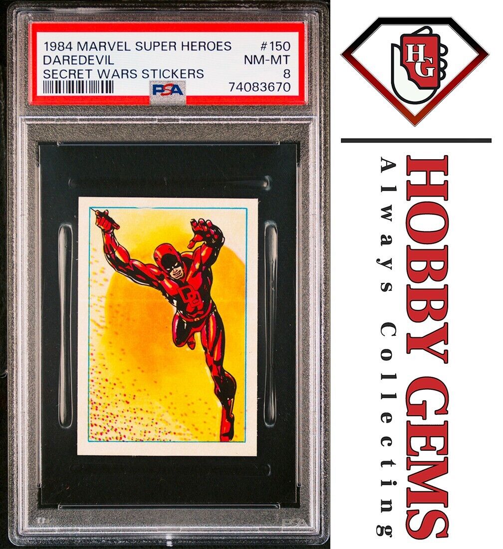 DAREDEVIL PSA 8 1984 Marvel Super Heroes Secret Wars Stickers #150 C1