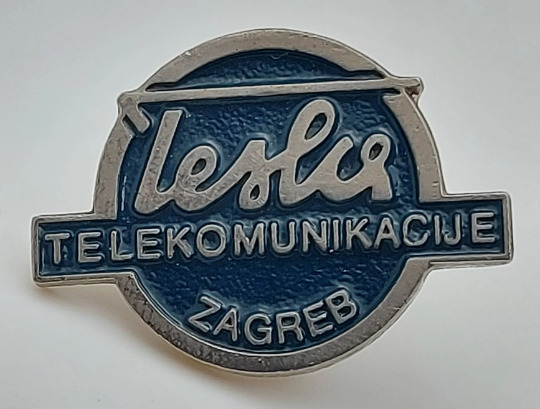 TESLA Telekomunikacije - Nikola Tesla, Croatia Zagreb, vintage pin, badge, lapel