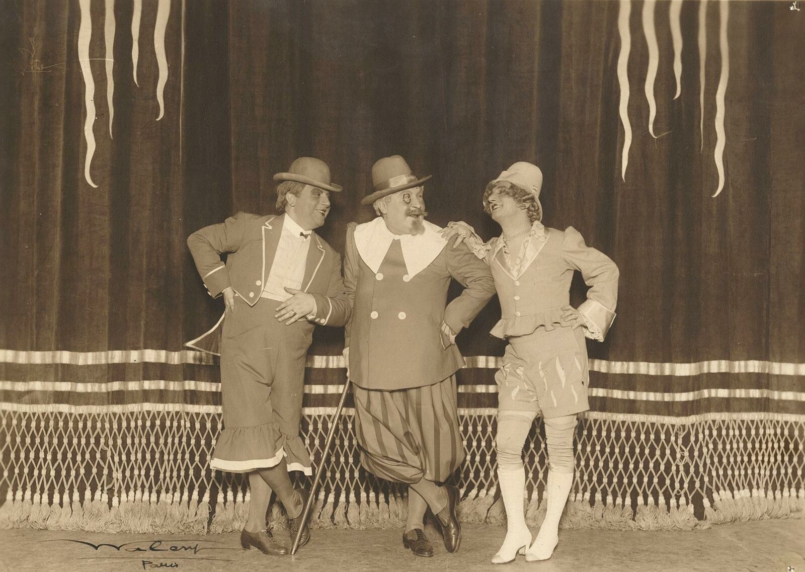 c. 1920's Folies Bergère SIGNED Photo by Lucien Walery CROSS-DRESSING ART DECO
