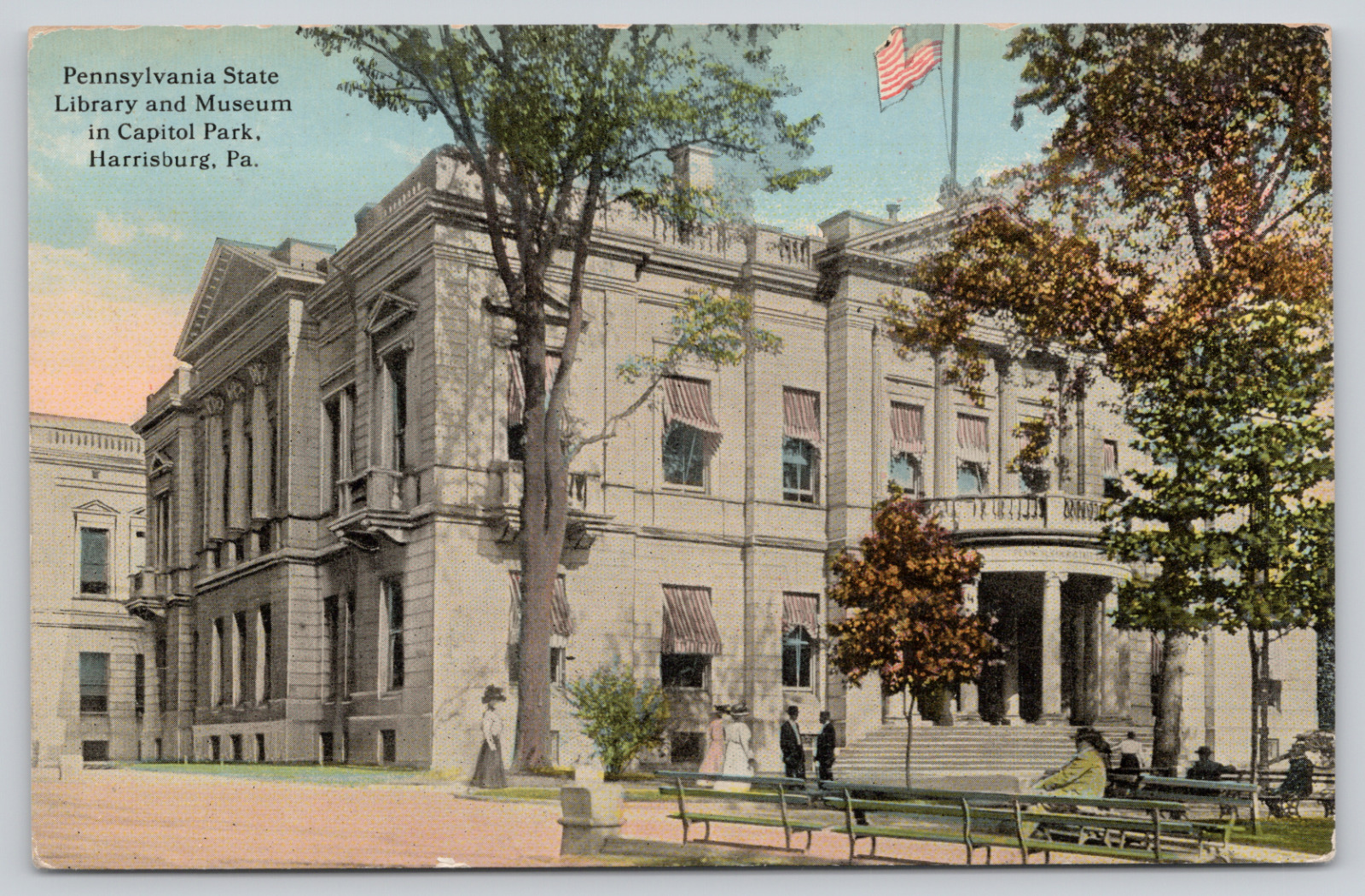 Postcard Harrisburg, Pennsylvania, State Library & Museum in Capitol Park A983