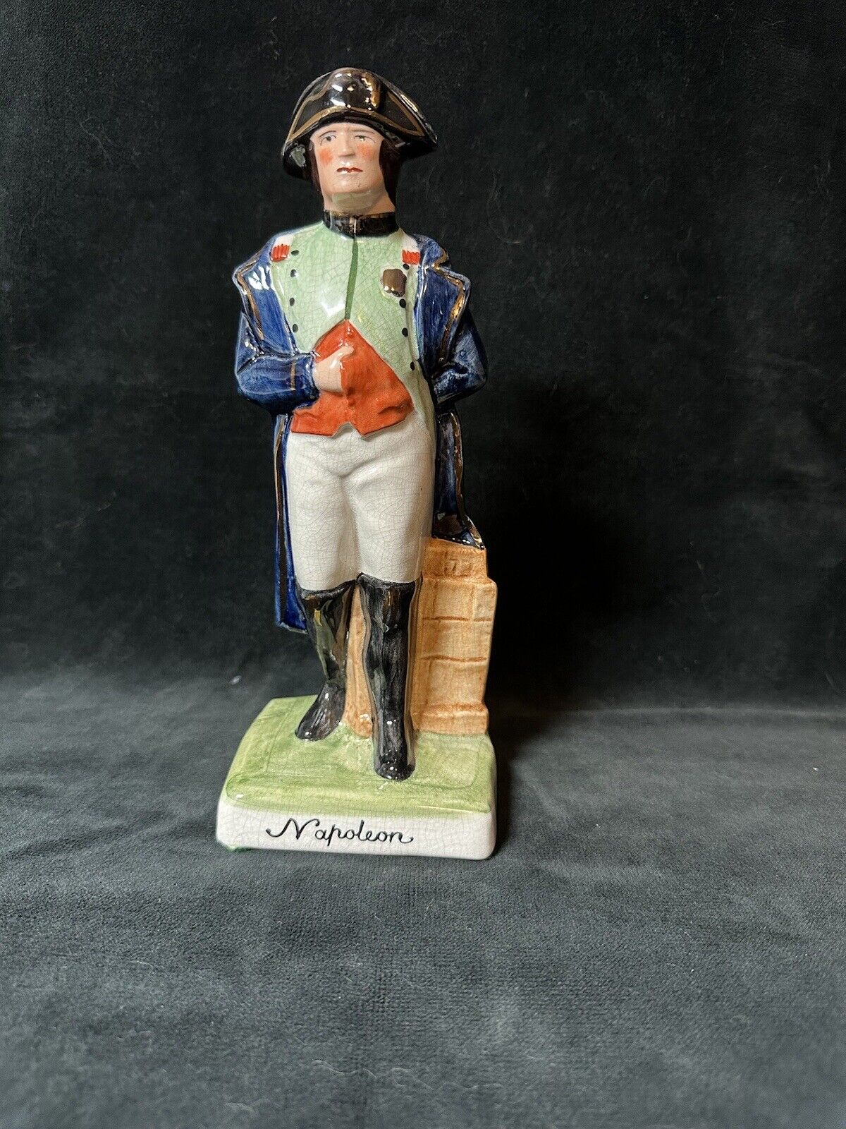 Antique English Staffordshire Napoleon Bonapart Figurine Statue 9.75” Marked EUC