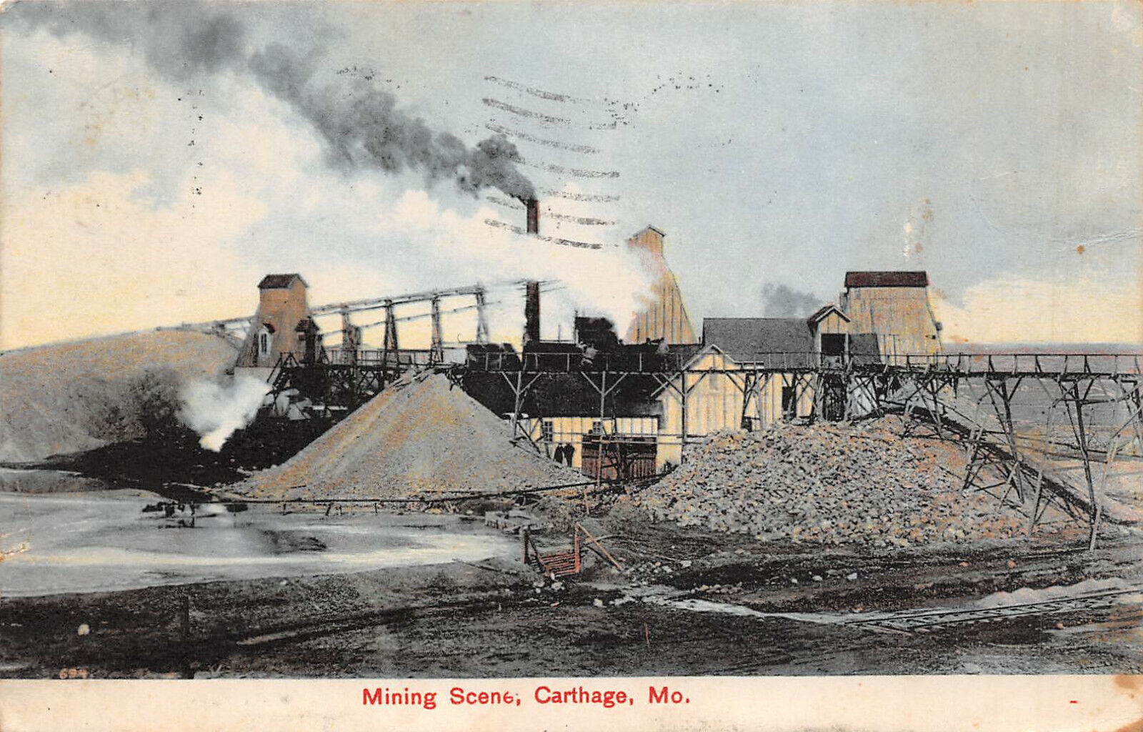 Mining Scene, Carthage, Missouri Vintage 1907 Postcard