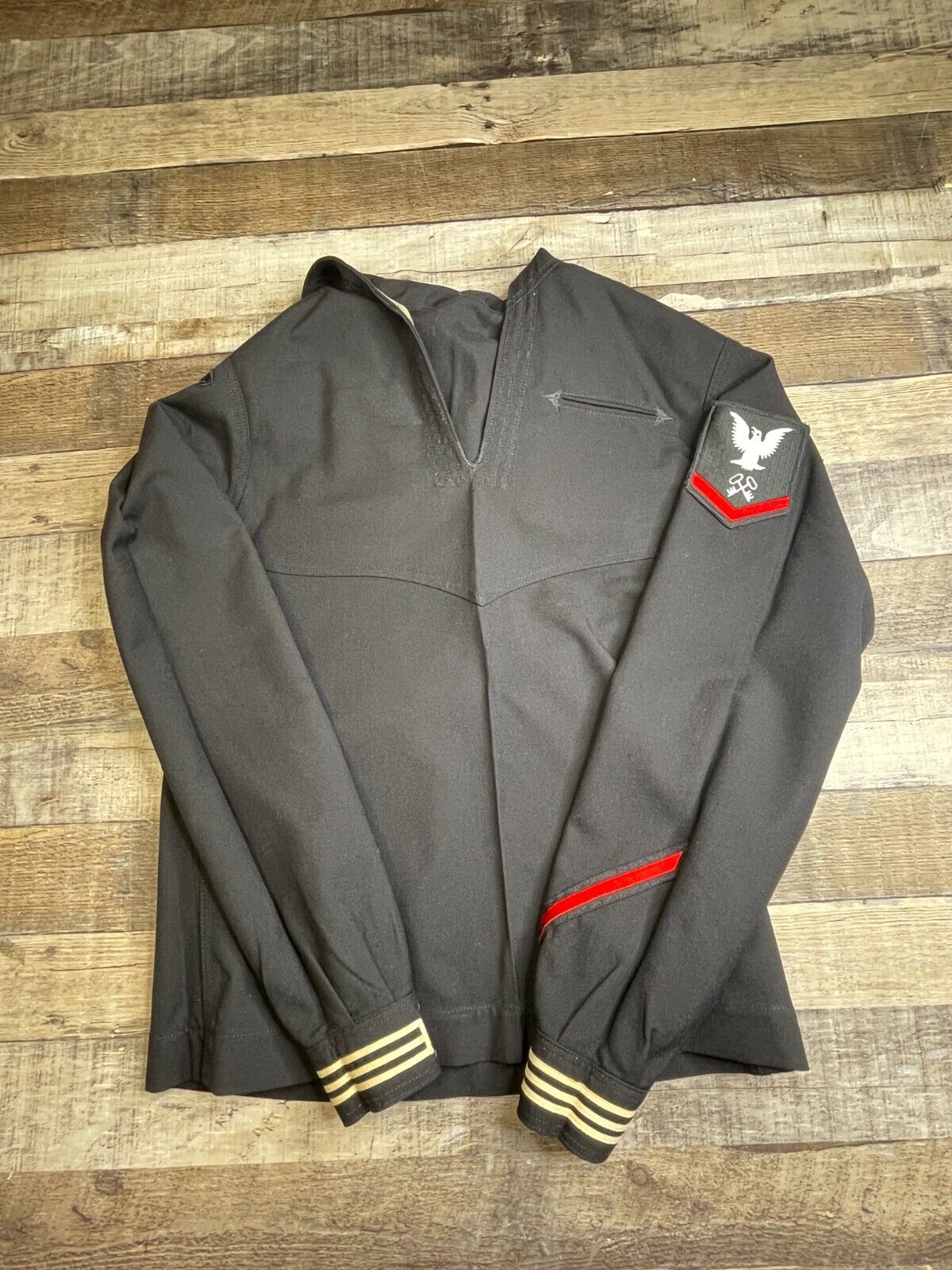 Vintage US Navy Sailor Cracker Jack Jumper Uniform Top Wool Crackerjack 40L