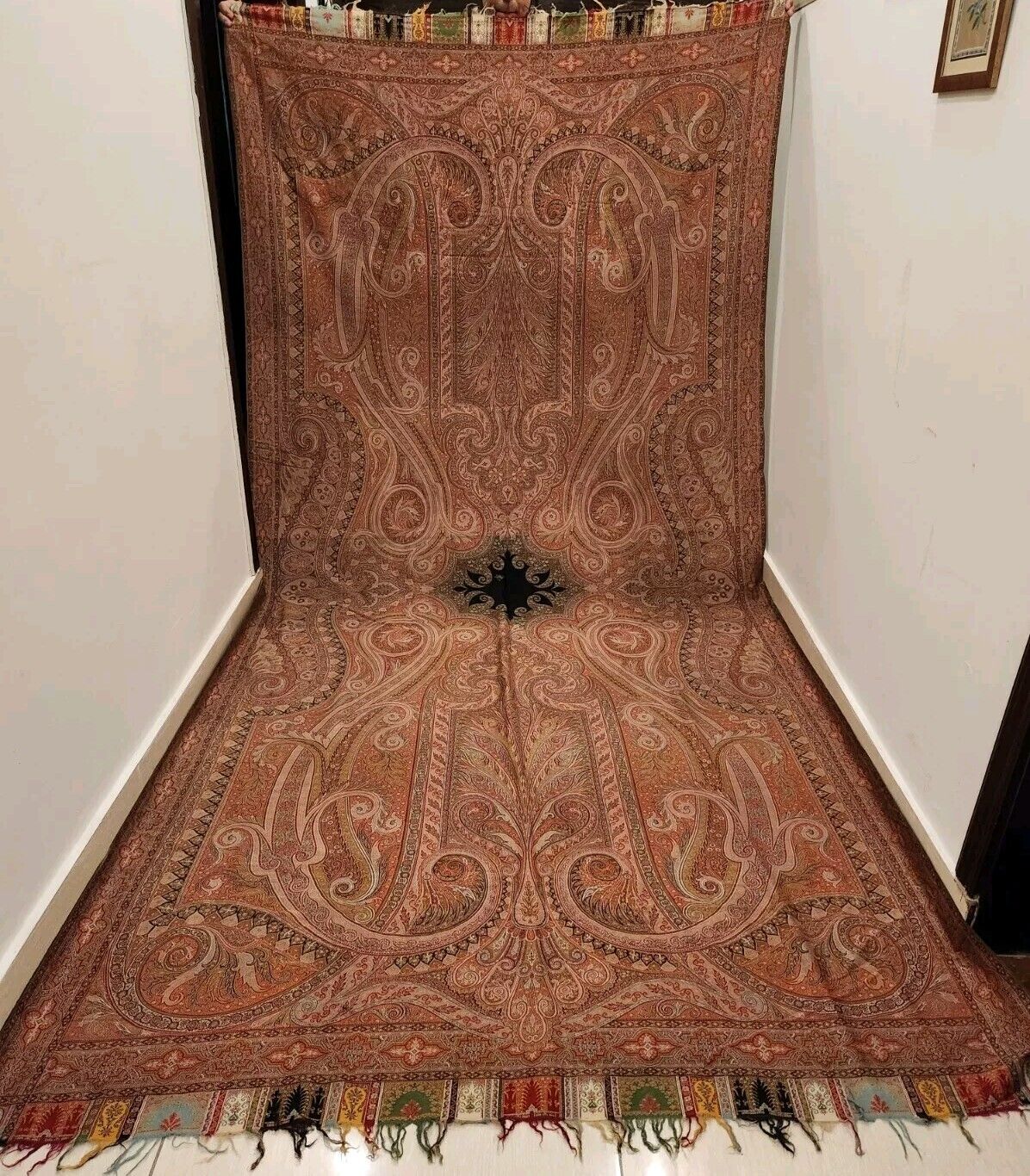 Antique Kashmiri French Paisley shawl size 133