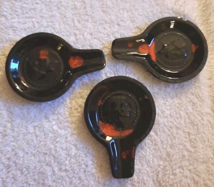 Set of 3 Vintage Small Ceramic Ashtrays, MCM Personal Smoke Trays, Caesar, READ