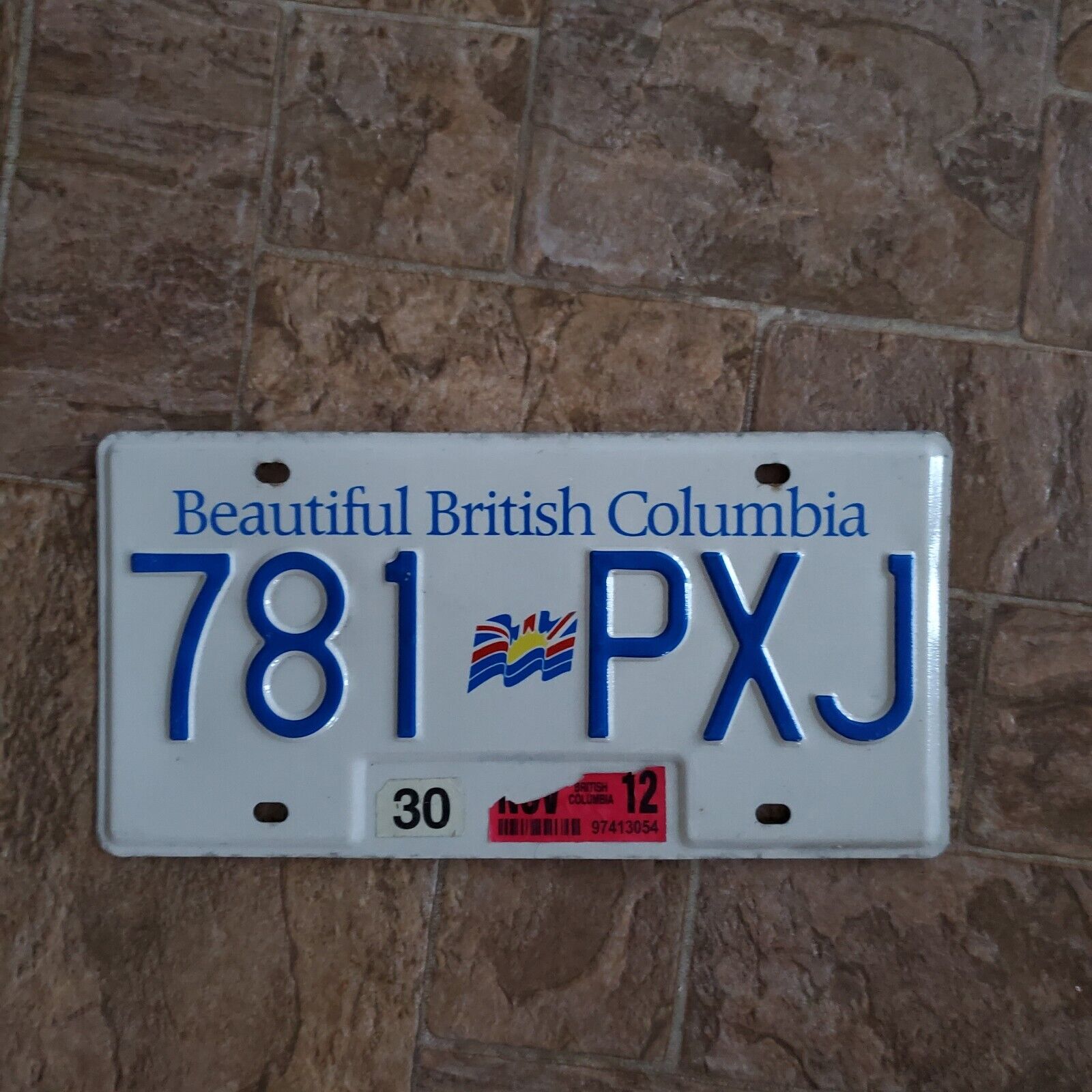 British Columbia License Plate 781 BKJ