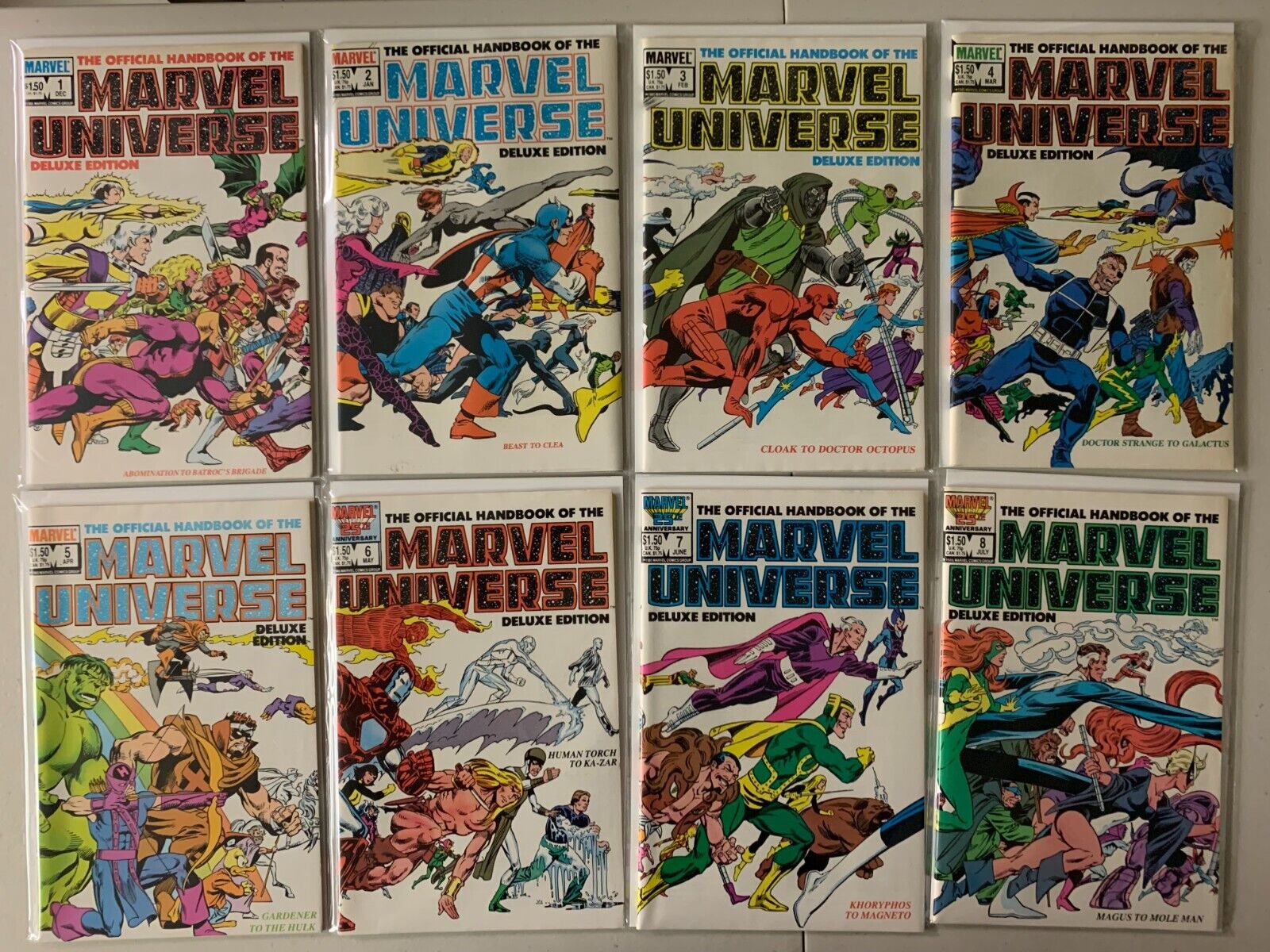 Official Handbook of the Marvel Universe Deluxe Edition #1-20 20 diff (1985-88)