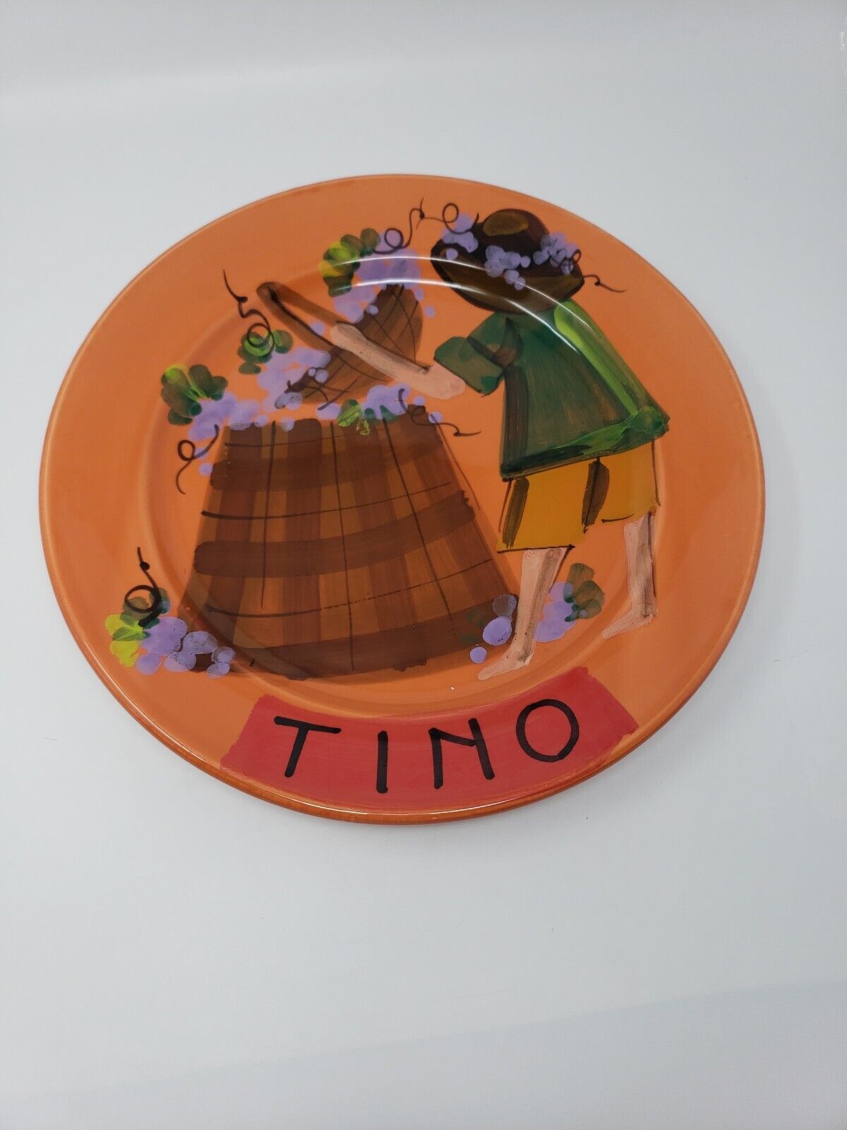 Large Hand Painted Tutto Mio Ceramic Round Serving Platter 13 5/8\